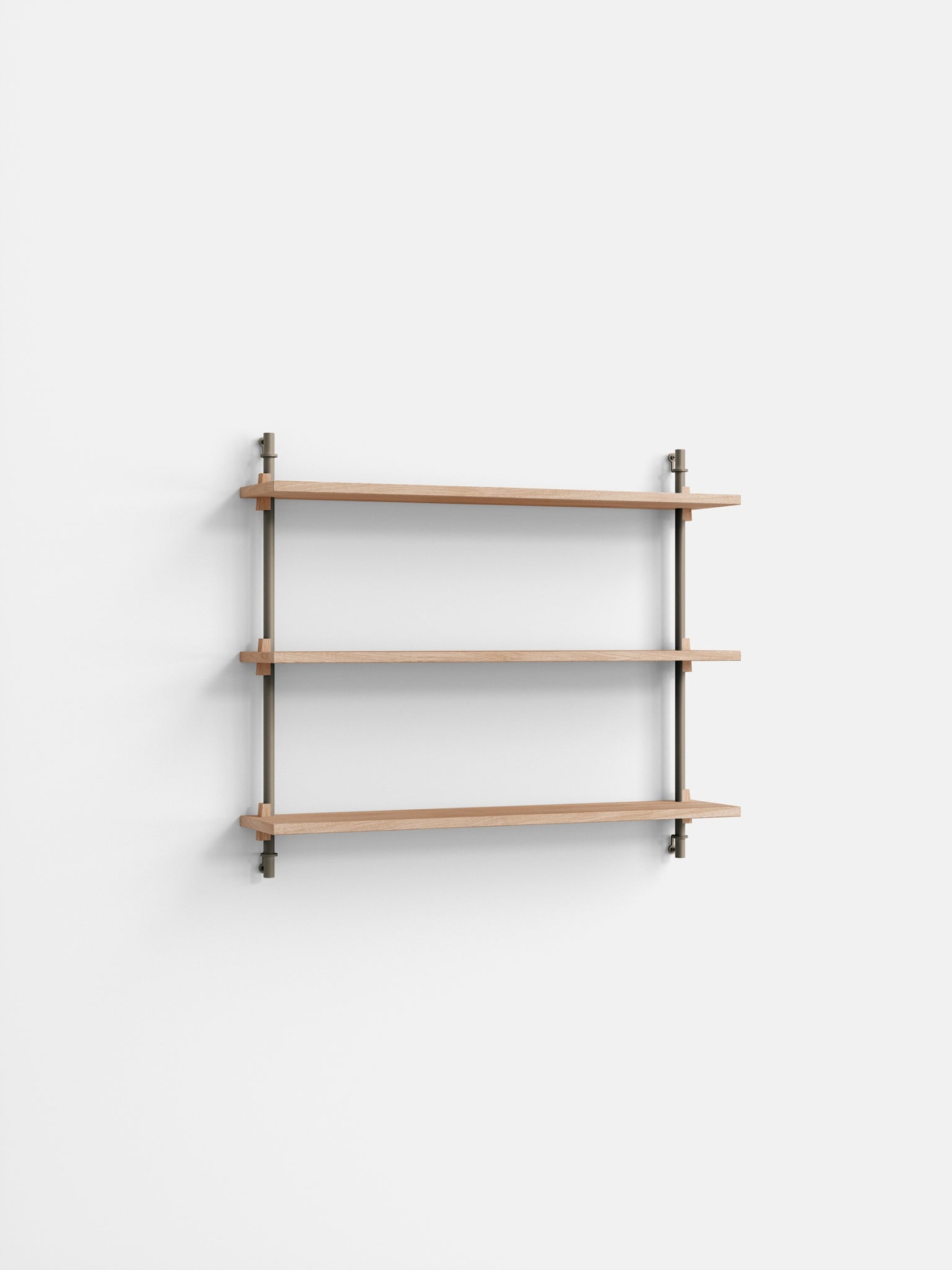 Moebe Wall Shelving WS.65.1: Adjustable Oak Shelf in Warm Grey