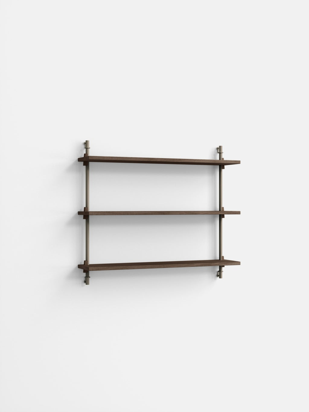 Moebe Wall Shelving WS.65.1: Smoked Oak & Warm Grey for Any Room