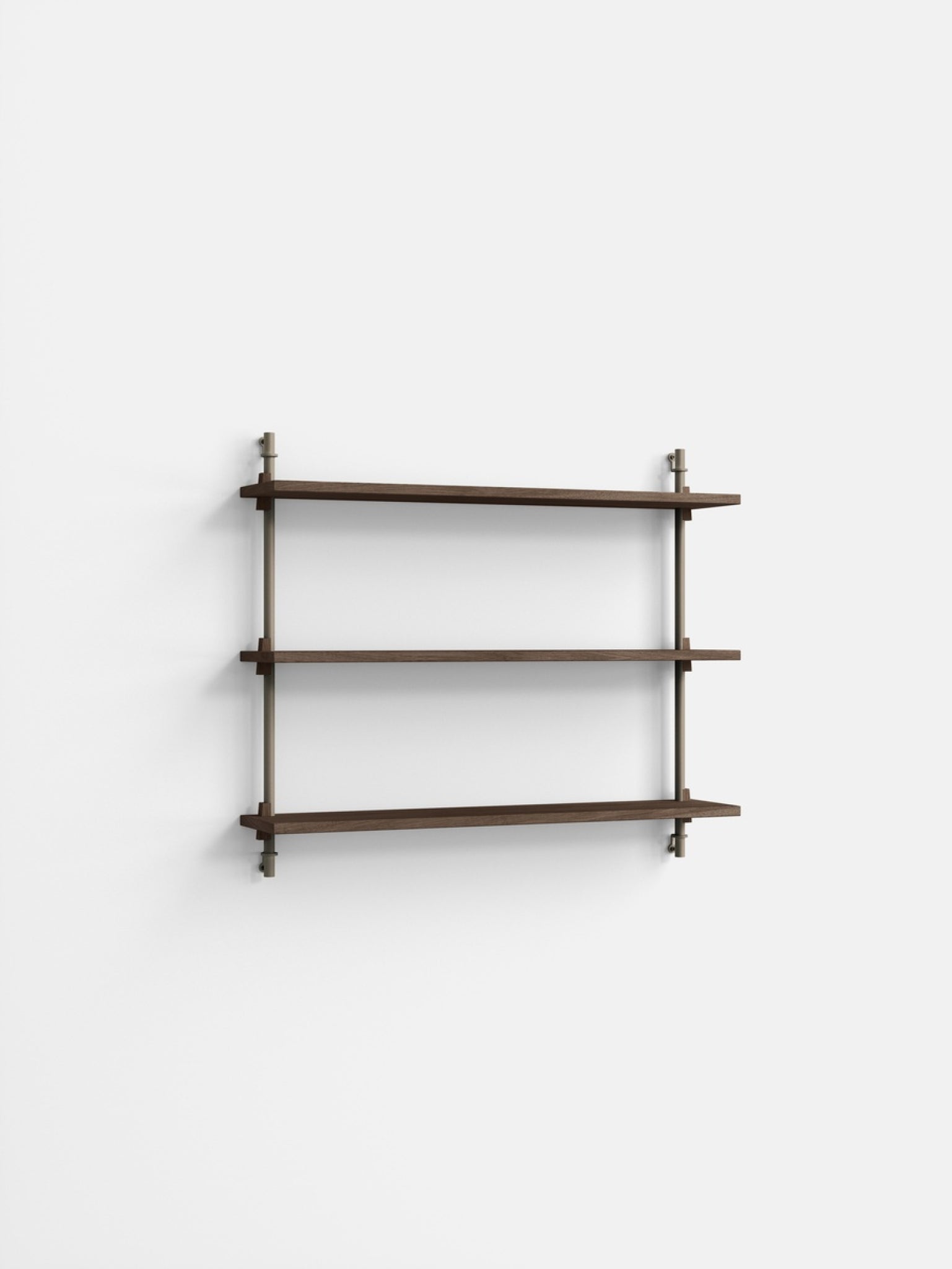 Moebe Wall Shelving WS.65.1: Smoked Oak & Warm Grey for Any Room