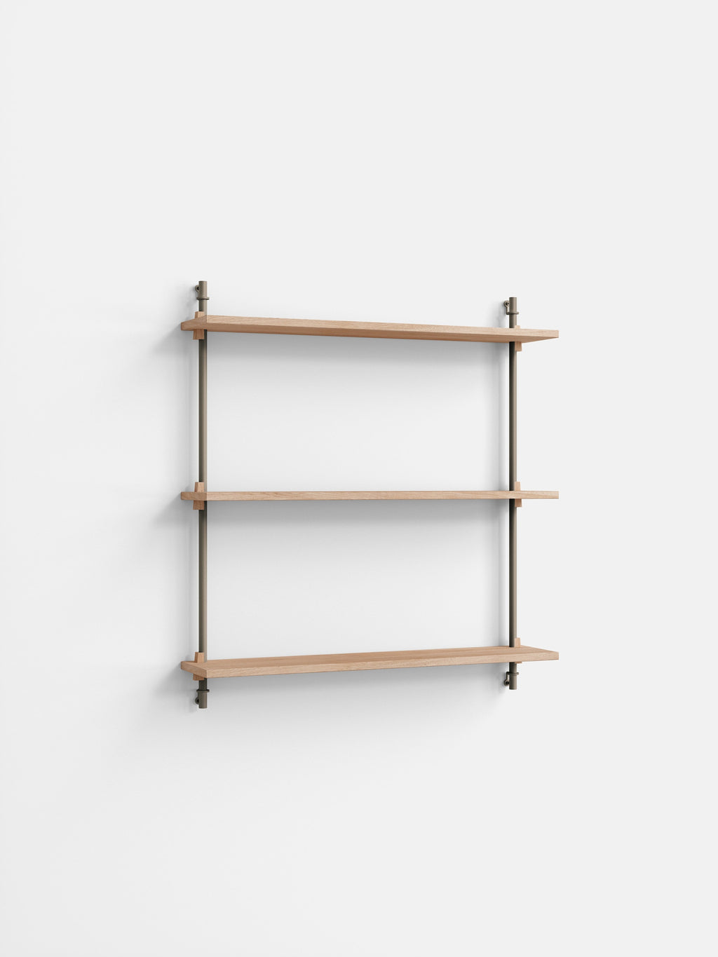 Moebe Wall Shelving WS.85.1: Adjustable Oak Shelf in Warm Grey