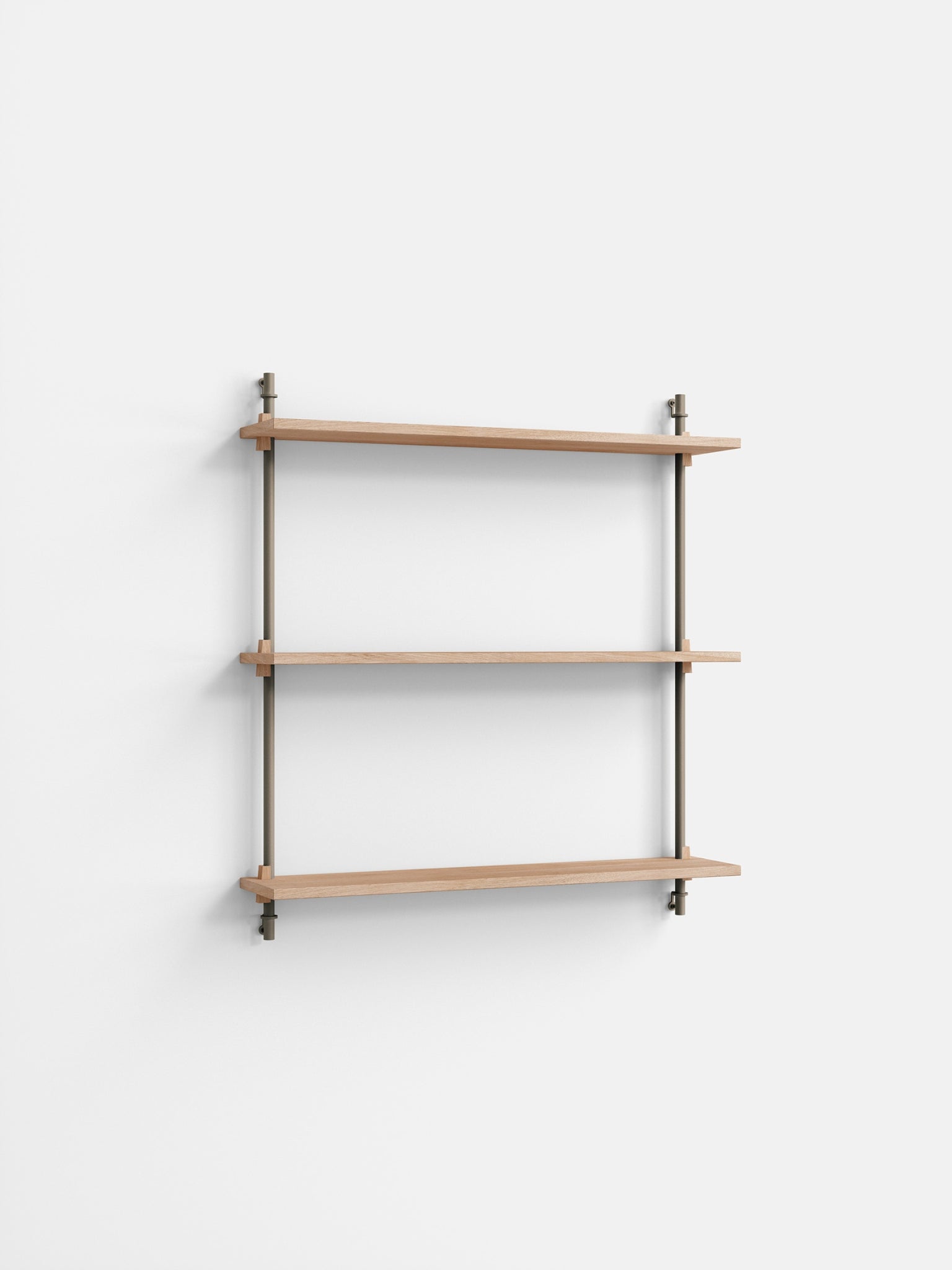 Moebe Wall Shelving WS.85.1: Adjustable Oak Shelf in Warm Grey