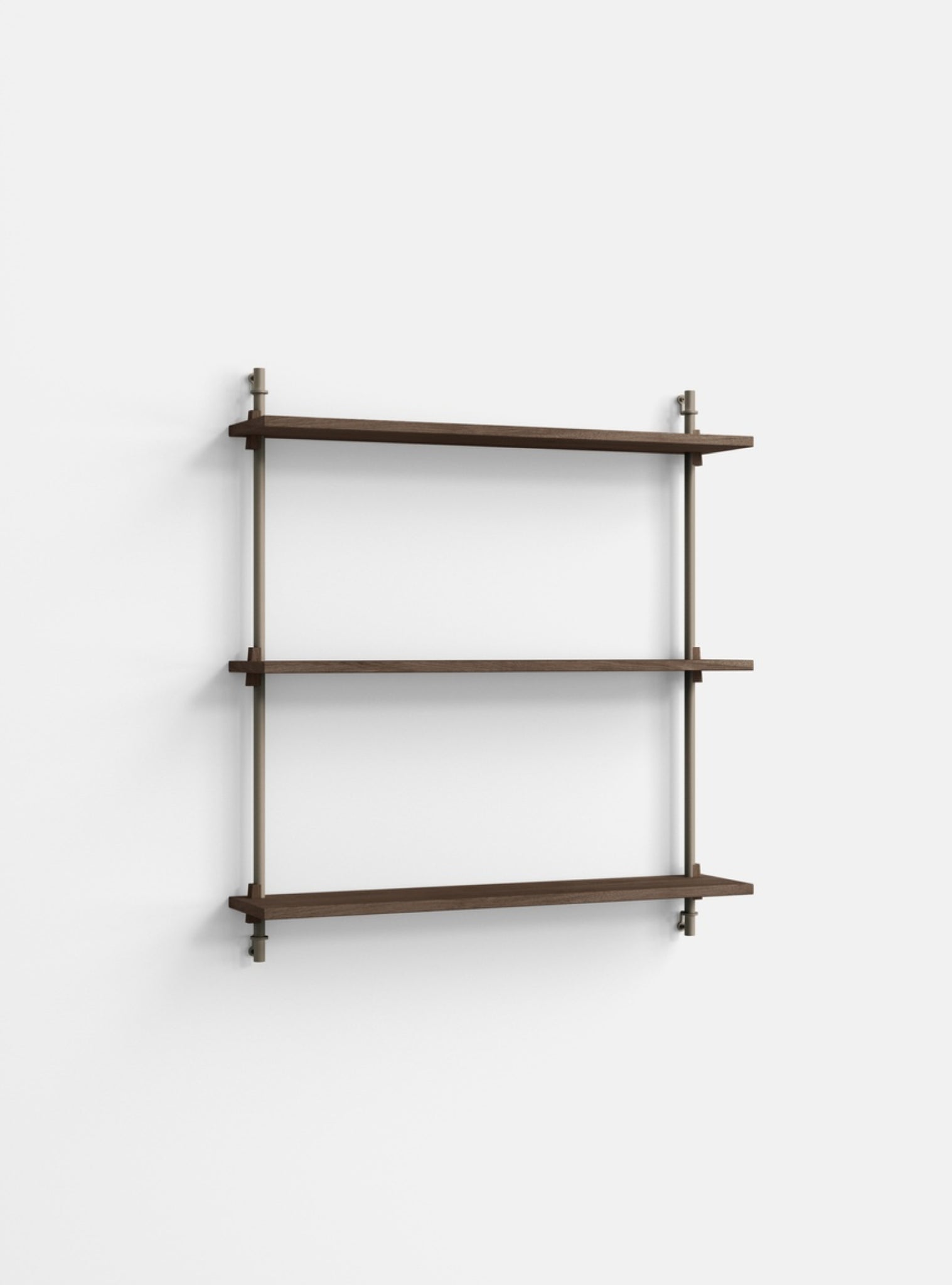 Moebe Wall Shelving WS.85.1: Smoked Oak & Warm Grey for Any Room