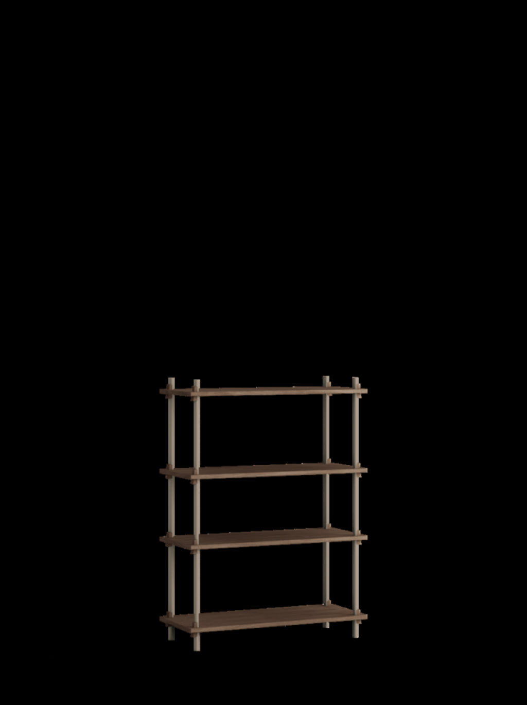 Customizable Moebe Shelving System in Smoked Oak & Warm Grey - 115cm High