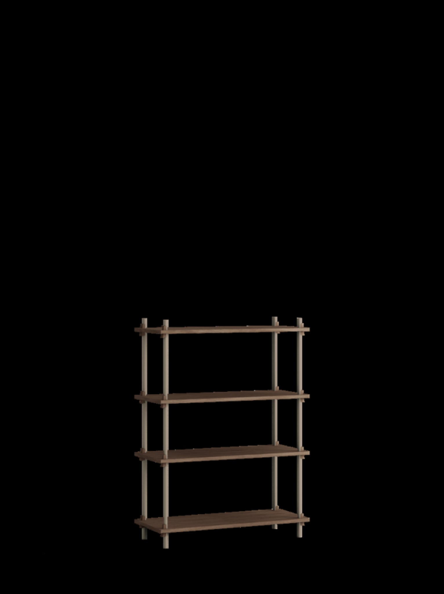 Customizable Moebe Shelving System in Smoked Oak & Warm Grey - 115cm High