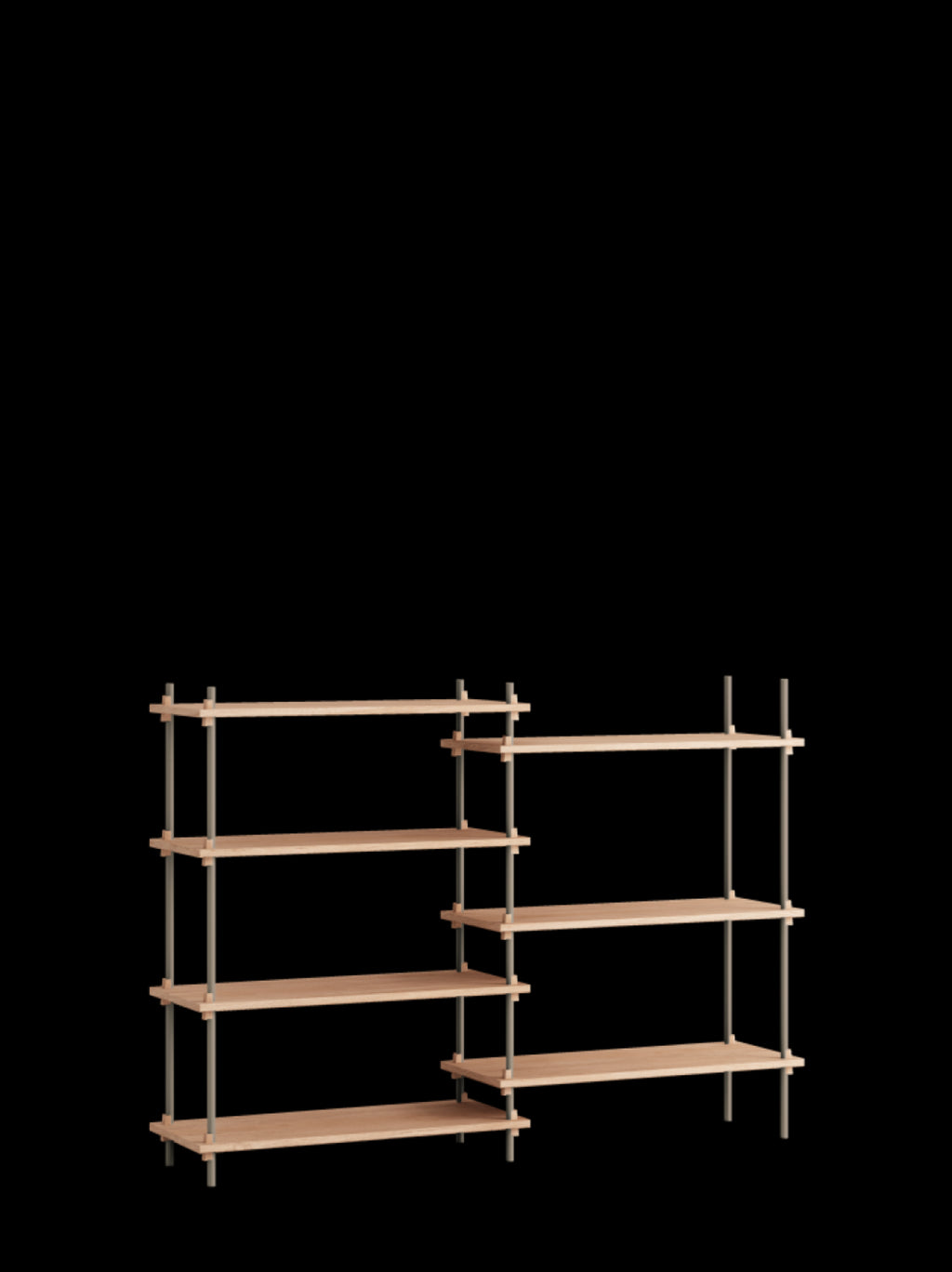 Customizable Moebe Shelving System in Oak/Warm Grey - Versatile Design