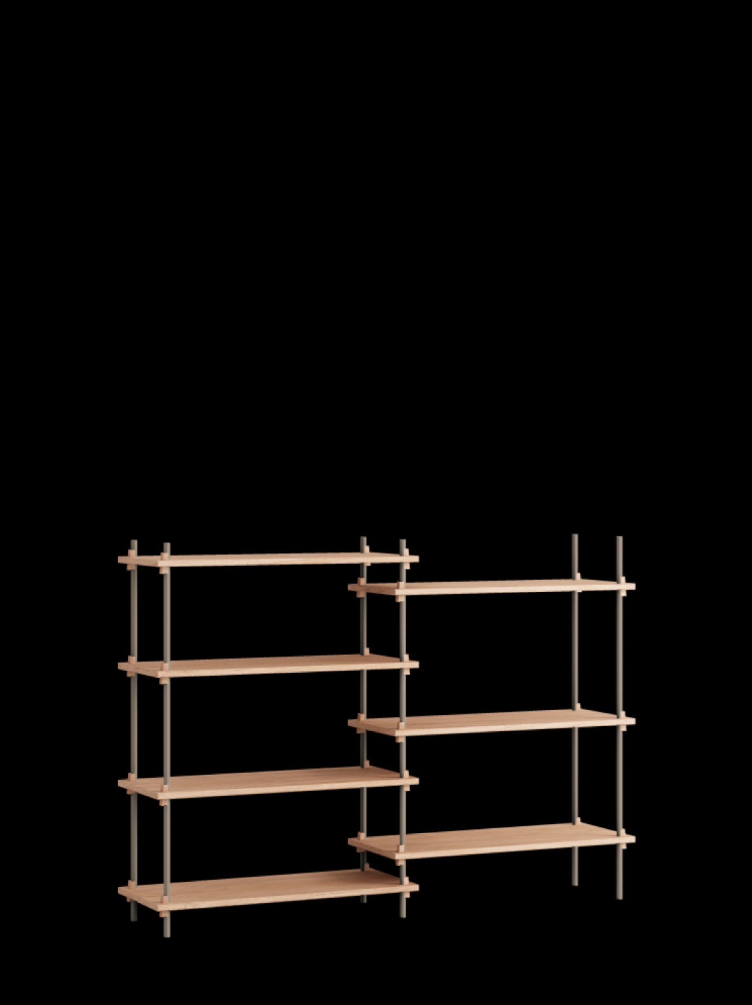 Customizable Moebe Shelving System in Oak/Warm Grey - Versatile Design