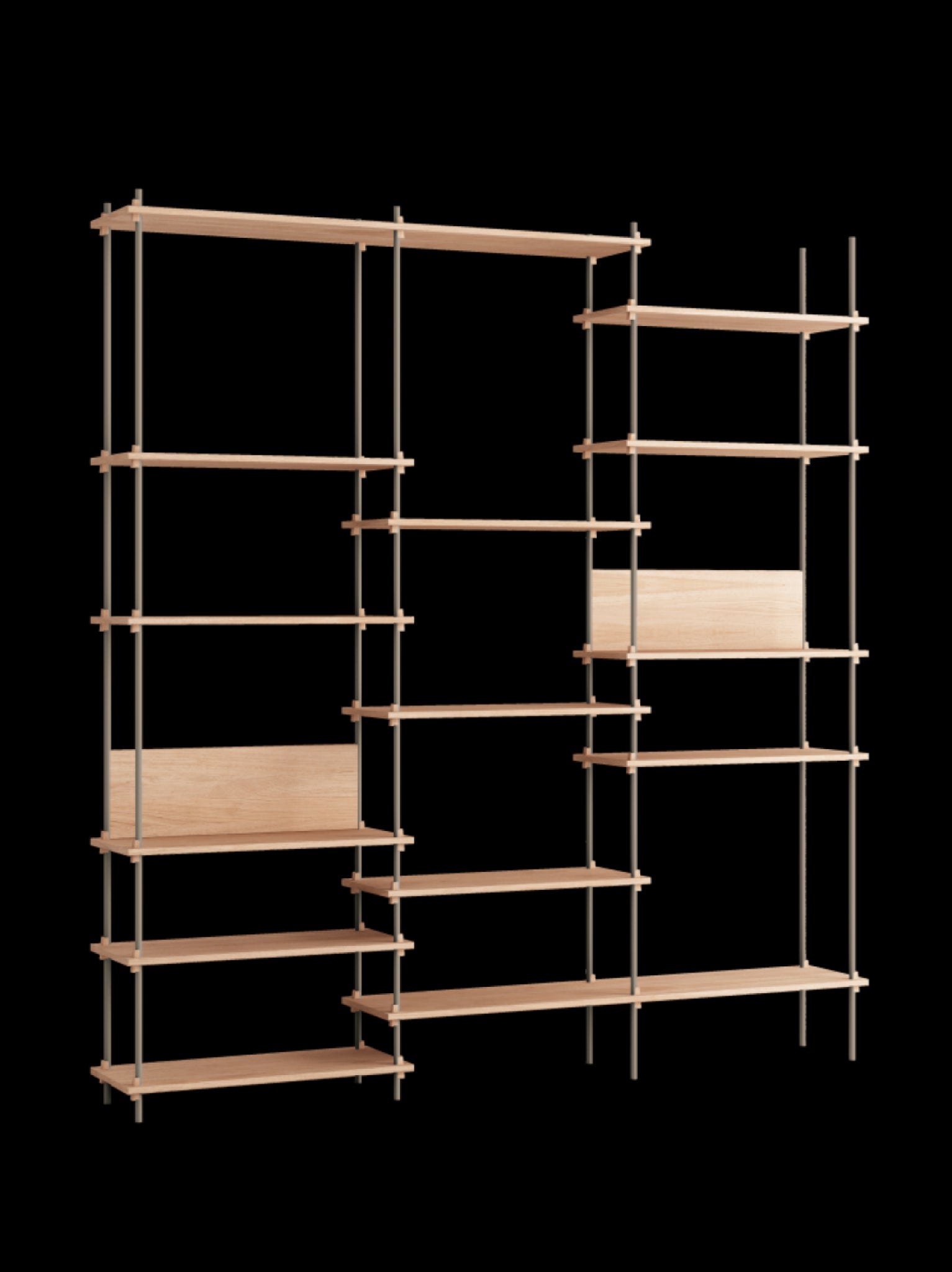 Customizable Moebe Shelving System in Oak/Warm Grey - Versatile Design