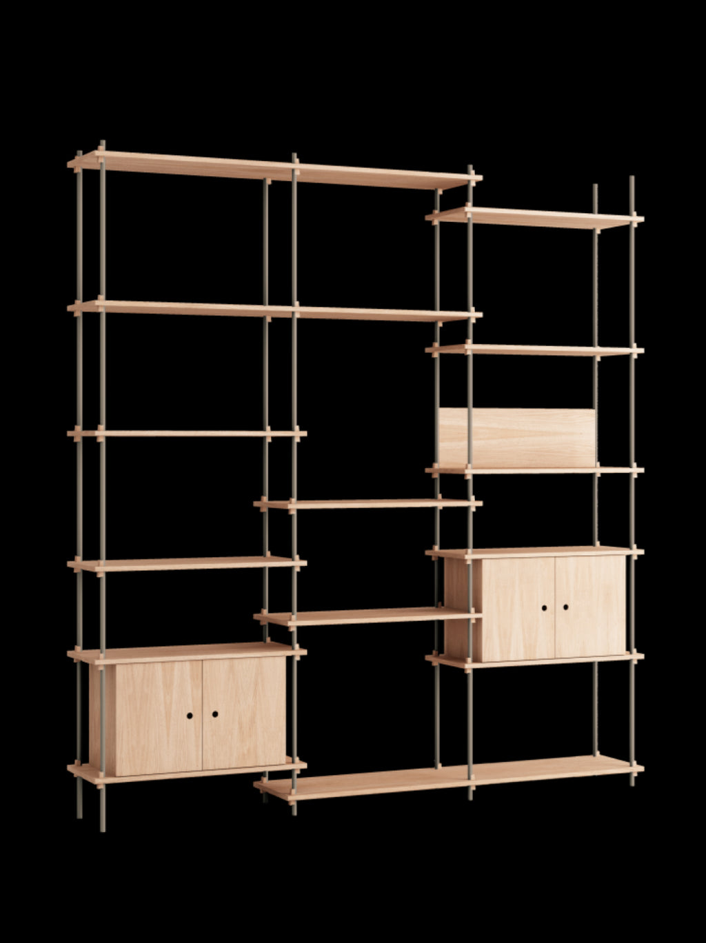 Customizable Moebe Shelving System in Oak/Warm Grey - Versatile Design
