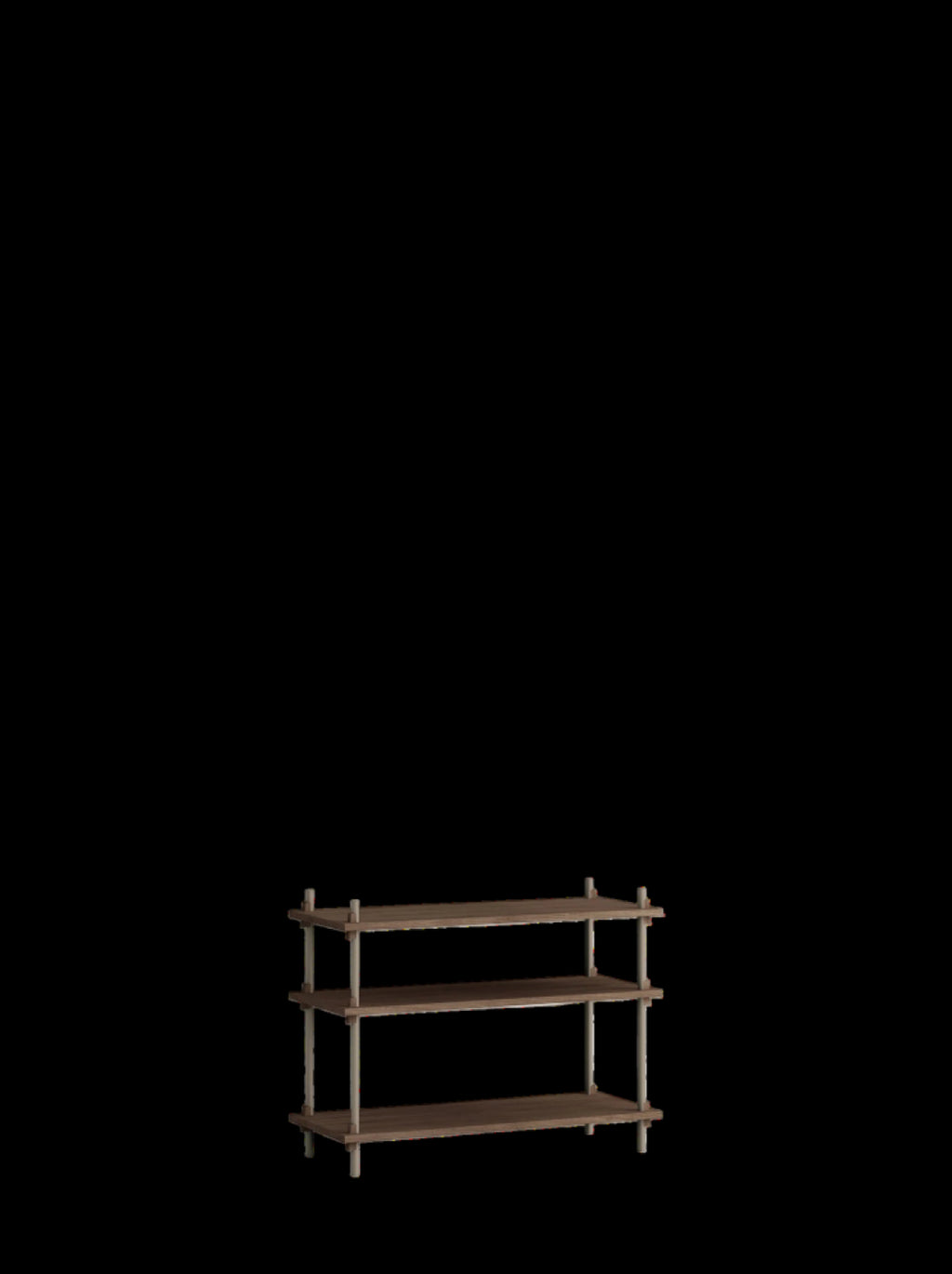 Customizable Moebe Shelving System in Smoked Oak & Warm Grey - 65cm High