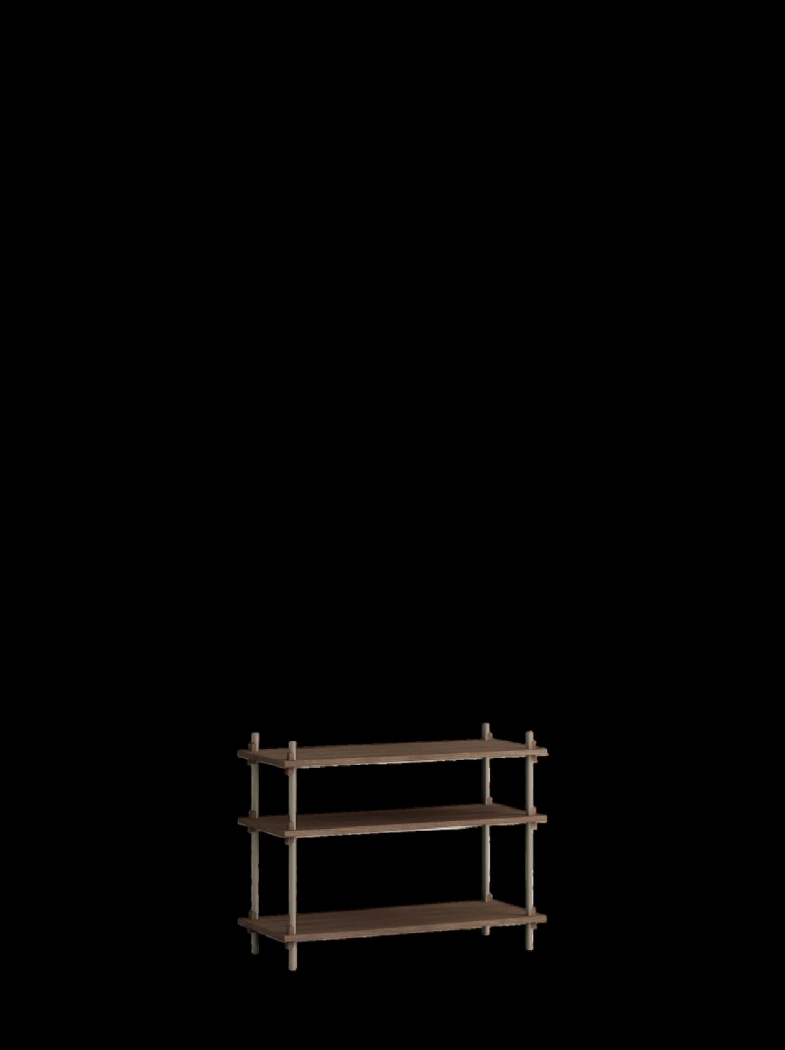 Customizable Moebe Shelving System in Smoked Oak & Warm Grey - 65cm High