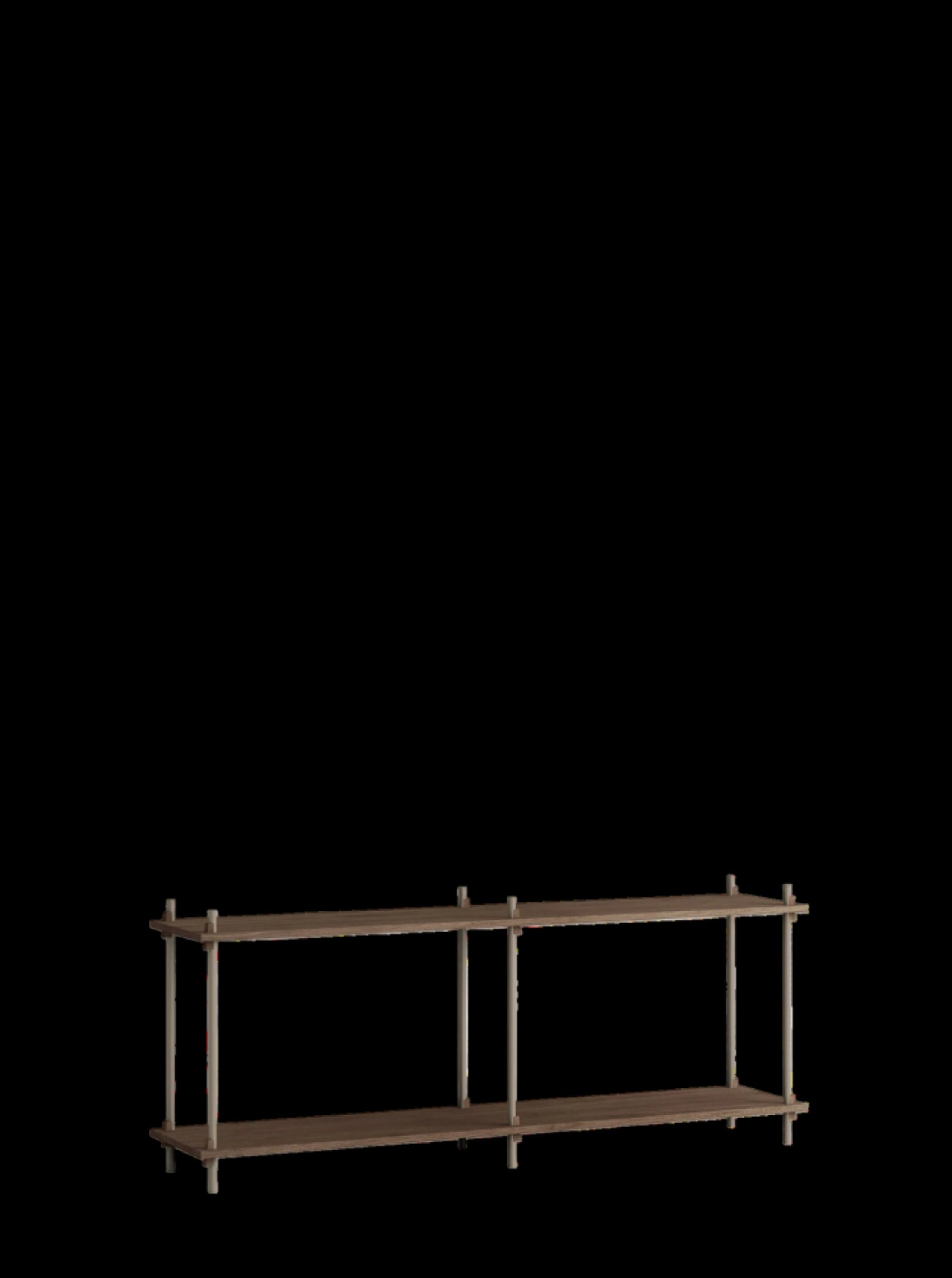 Customizable Moebe Shelving System in Smoked Oak & Warm Grey - 65cm High