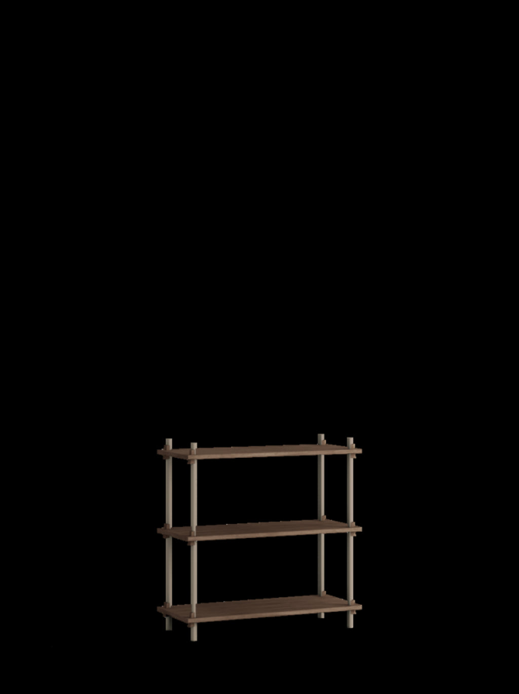 Customizable Moebe Shelving System in Smoked Oak & Warm Grey - 85cm High