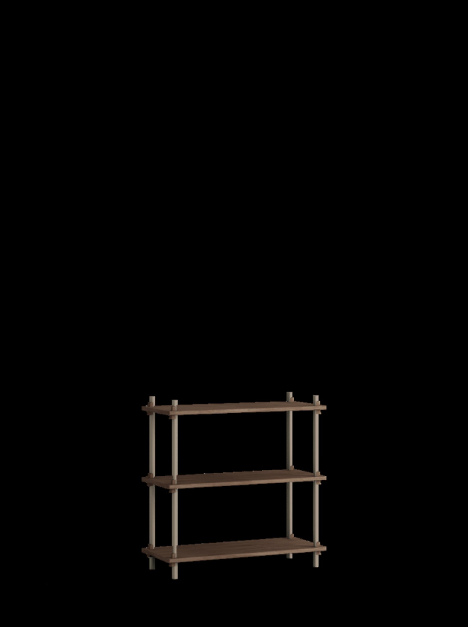 Customizable Moebe Shelving System in Smoked Oak & Warm Grey - 85cm High