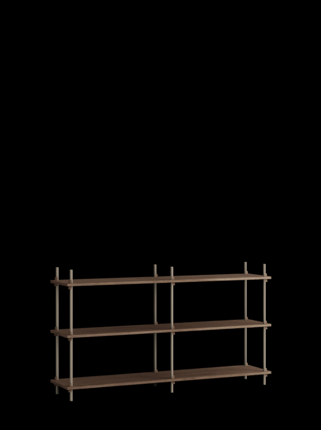 Customizable Moebe Shelving System in Smoked Oak & Warm Grey - 85cm High