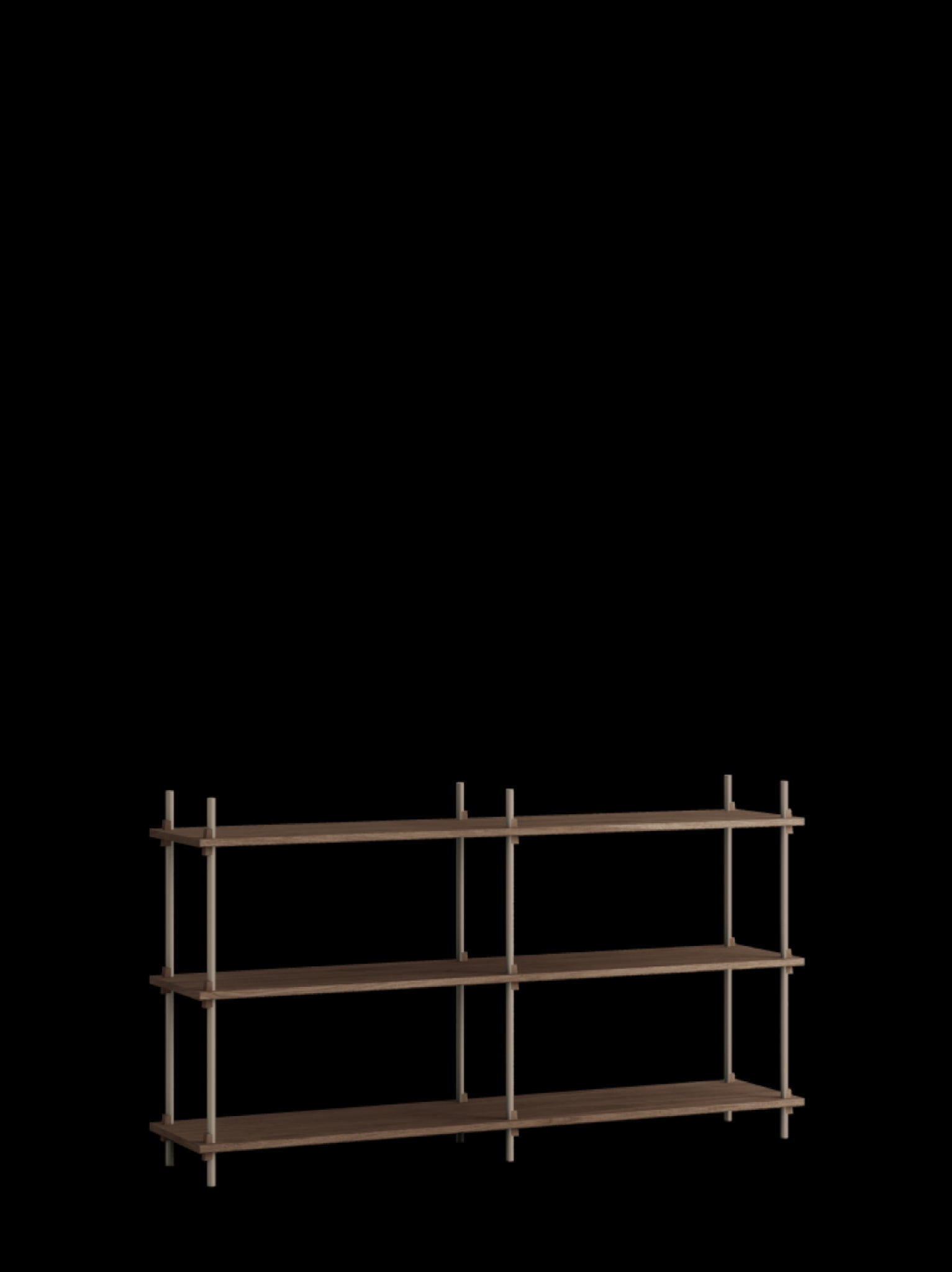 Customizable Moebe Shelving System in Smoked Oak & Warm Grey - 85cm High
