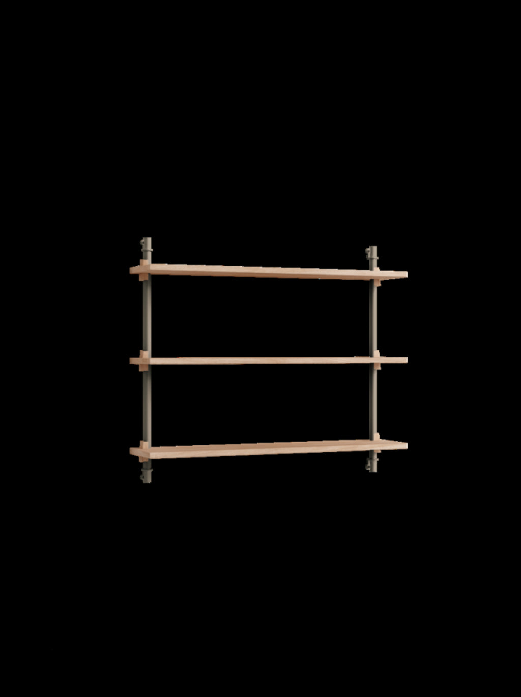 Moebe Wall Shelving WS.65.1: Adjustable Oak Shelf in Warm Grey