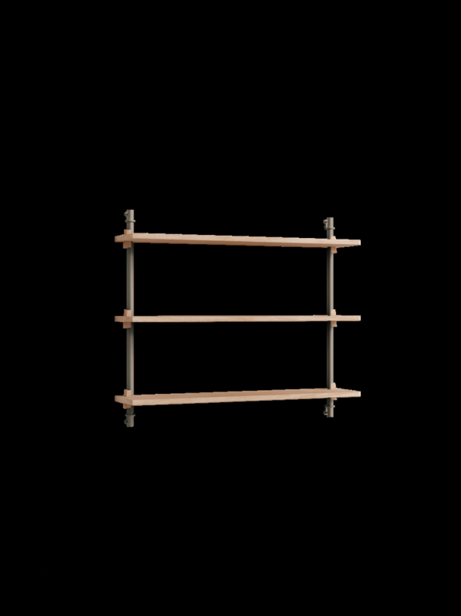 Moebe Wall Shelving WS.65.1: Adjustable Oak Shelf in Warm Grey