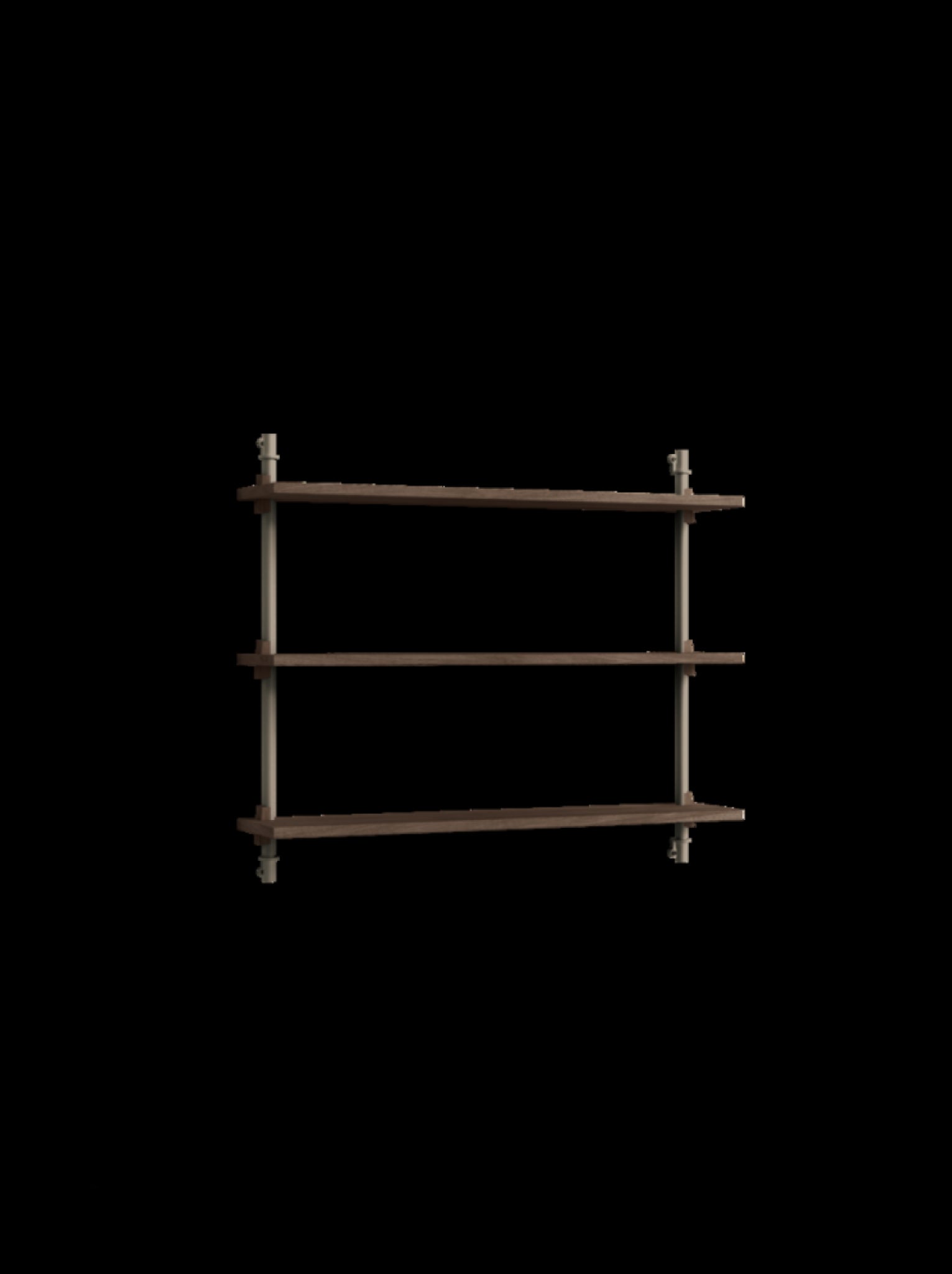 Moebe Wall Shelving WS.65.1: Smoked Oak & Warm Grey for Any Room