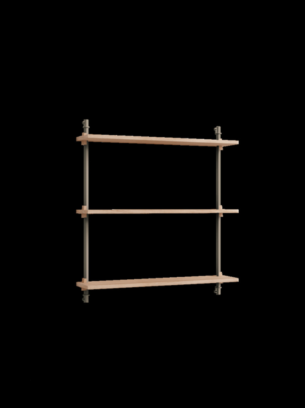 Moebe Wall Shelving WS.85.1: Adjustable Oak Shelf in Warm Grey