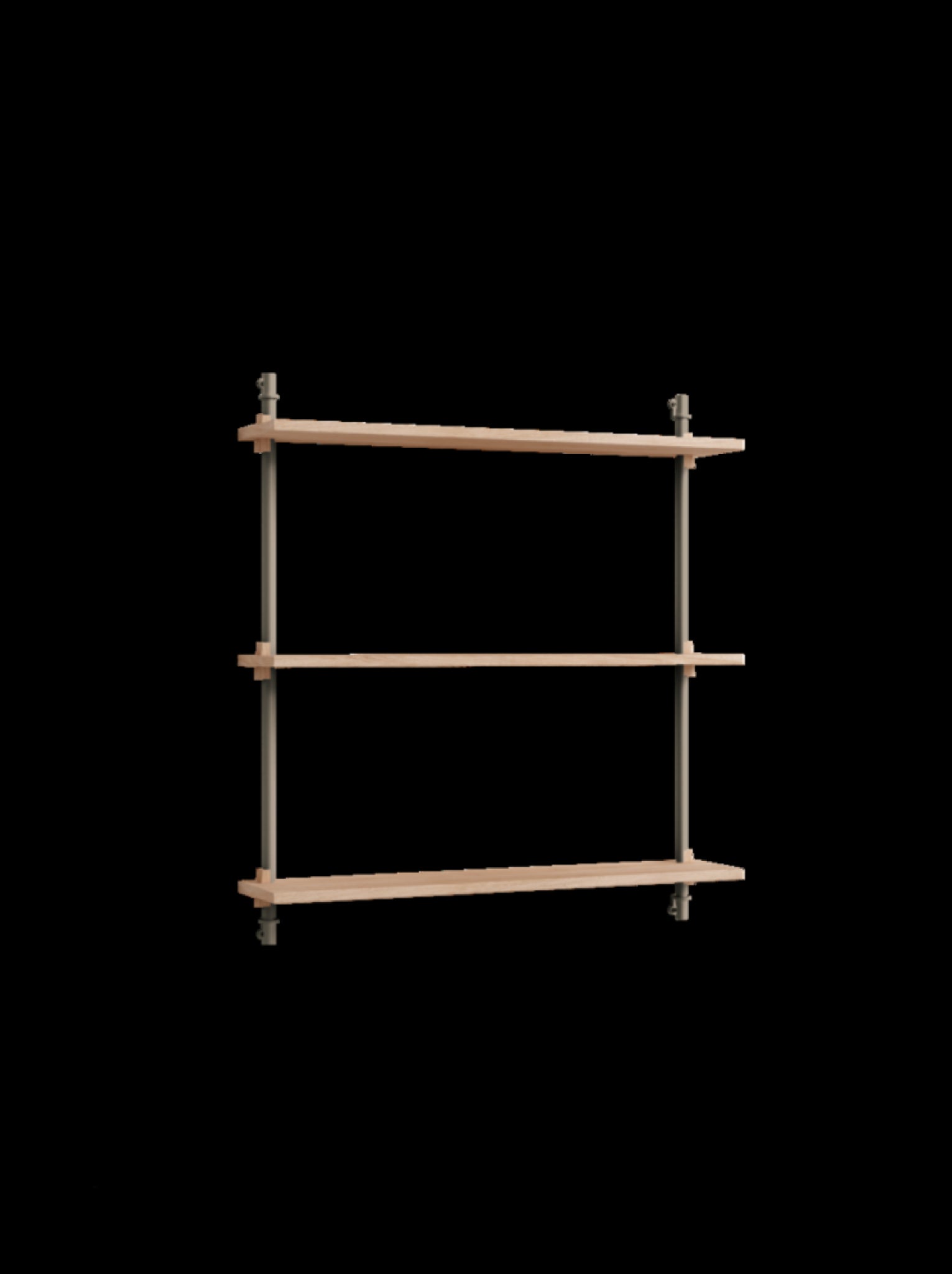 Moebe Wall Shelving WS.85.1: Adjustable Oak Shelf in Warm Grey