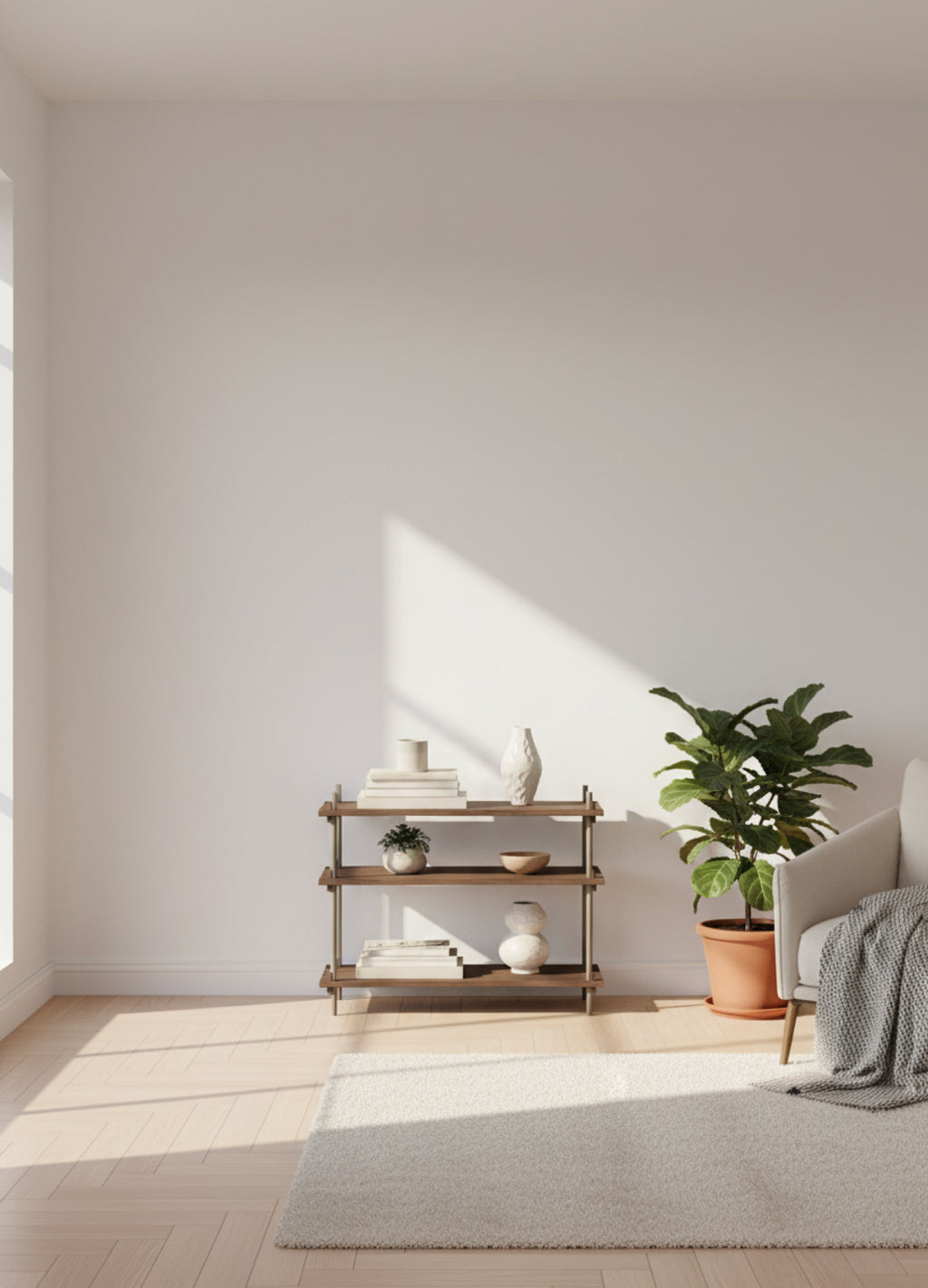 Customizable Moebe Shelving System in Smoked Oak & Warm Grey - 65cm High