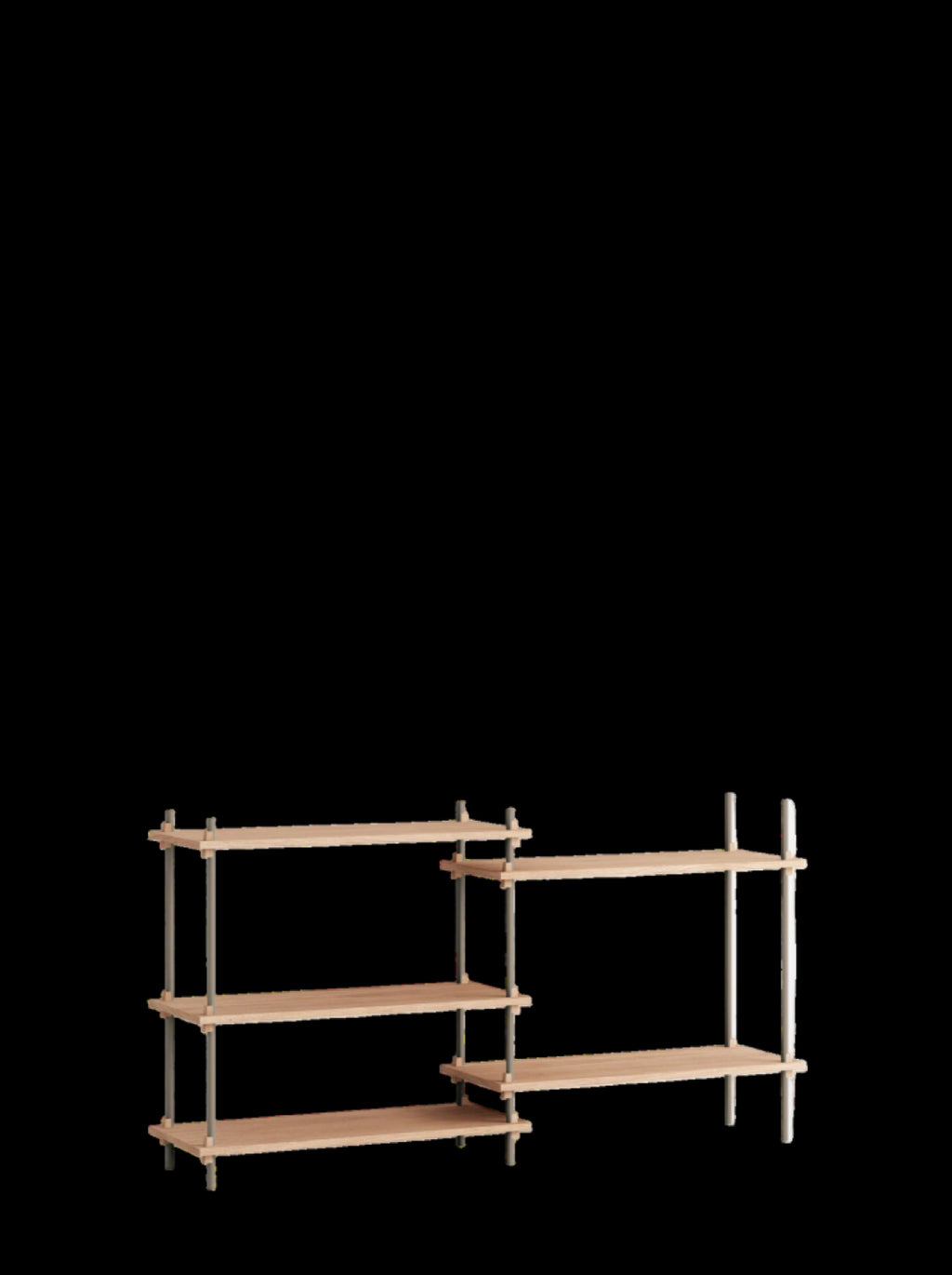 Customizable Moebe Shelving System in Oak & Warm Grey - Versatile Design