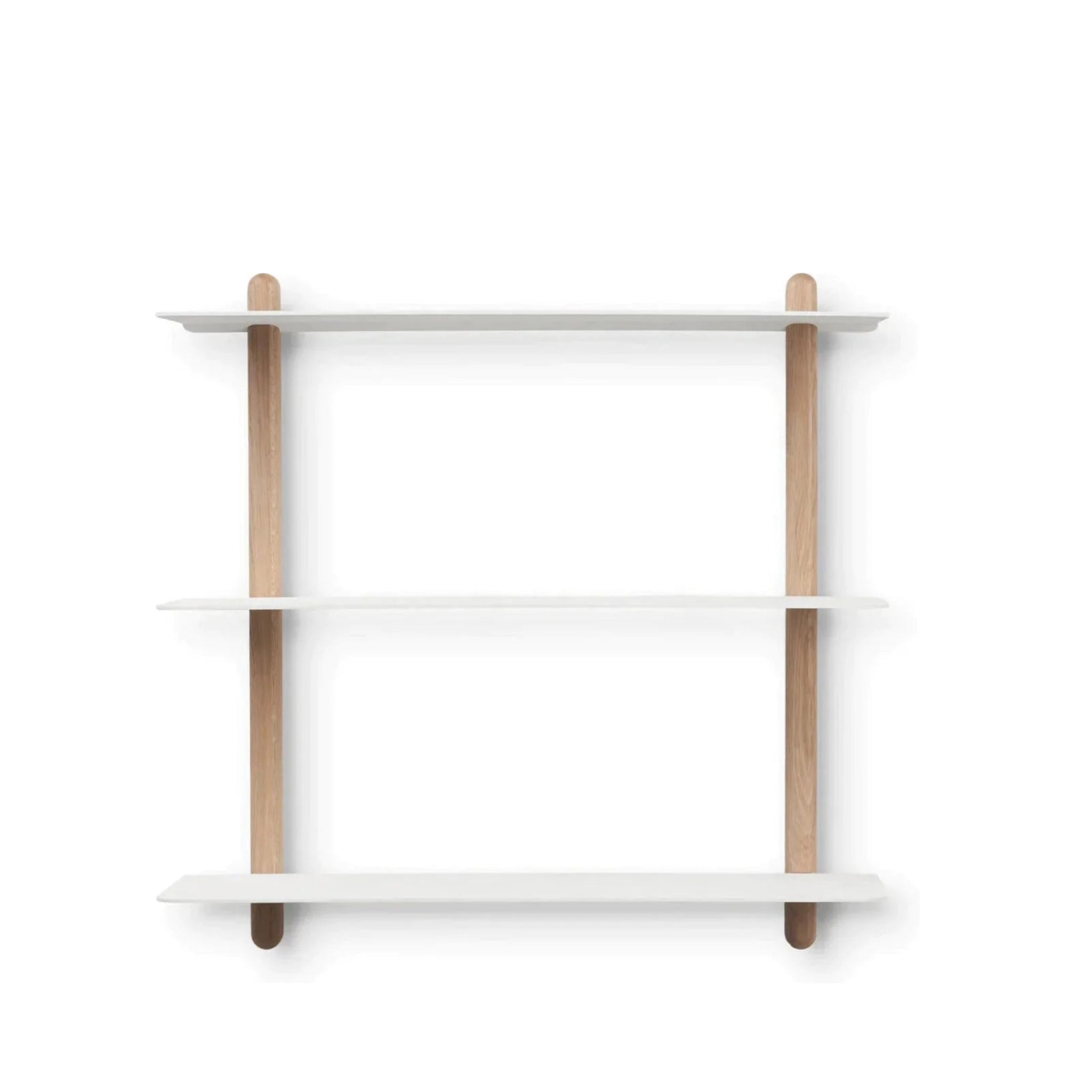 Gejst Nivo Large Minimal Wall Shelf - Light Oak/white, 66.5×25.1×65 Cm