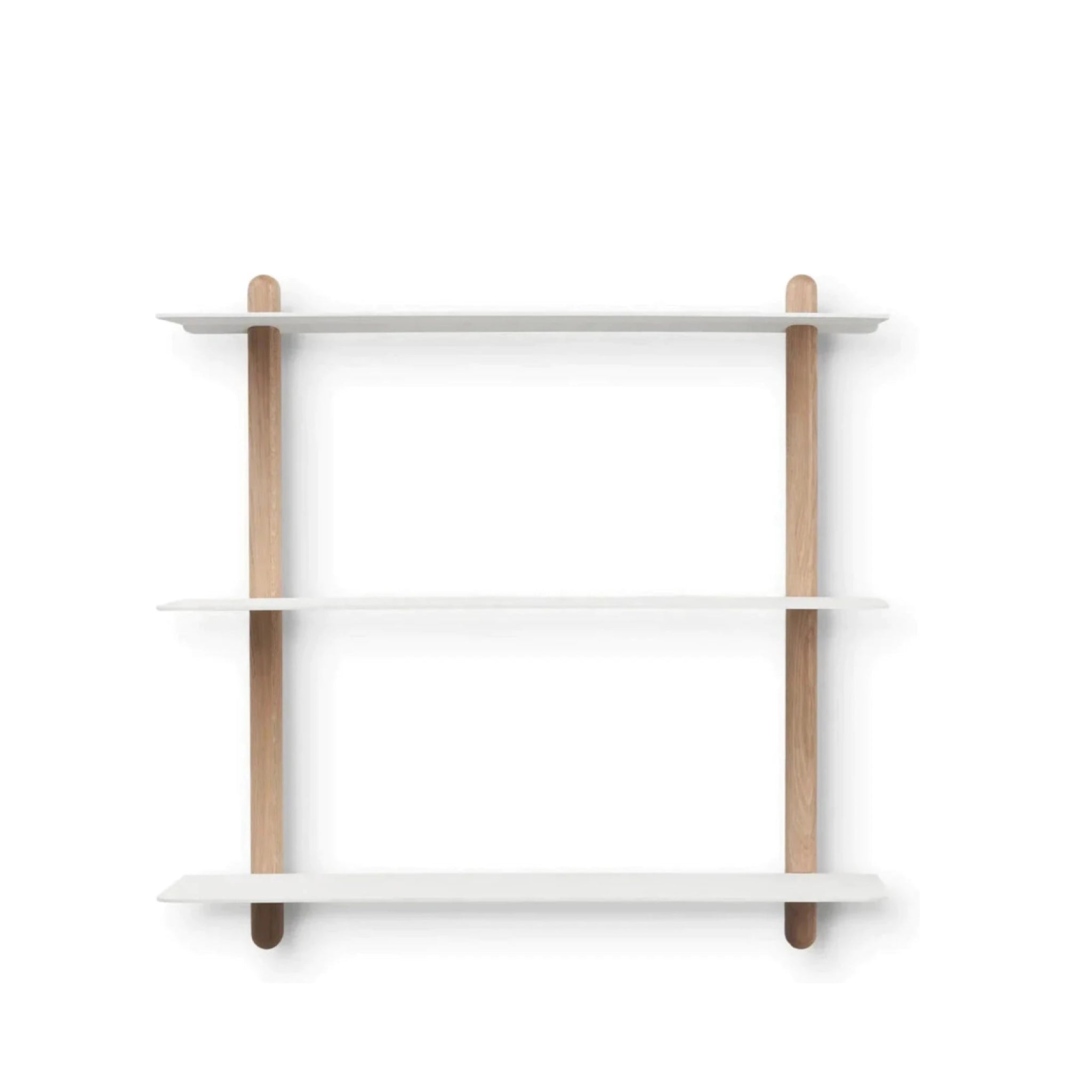 Gejst Nivo Large Minimal Wall Shelf - Light Oak/white, 66.5×25.1×65 Cm