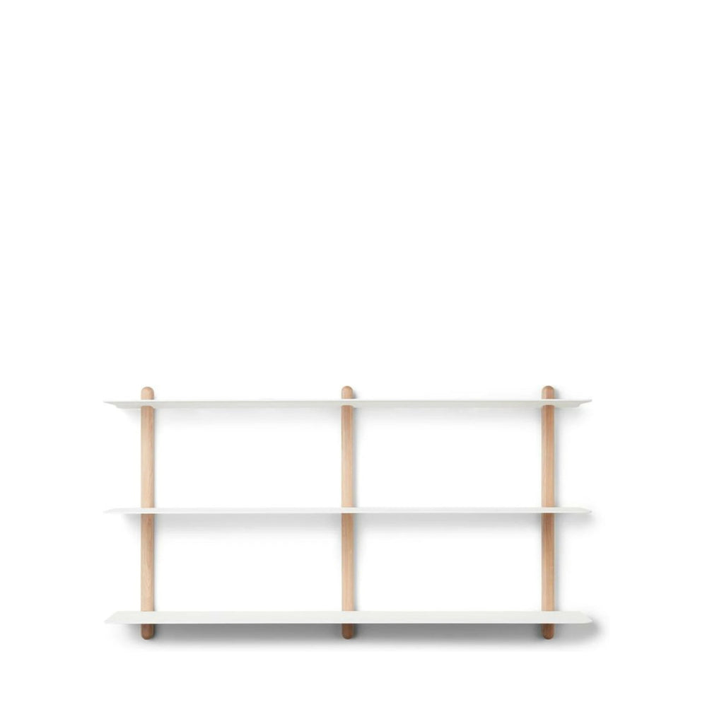 Gejst NIVO Shelf D - Light Oak/White Minimalist Wall Shelf 118×65 cm