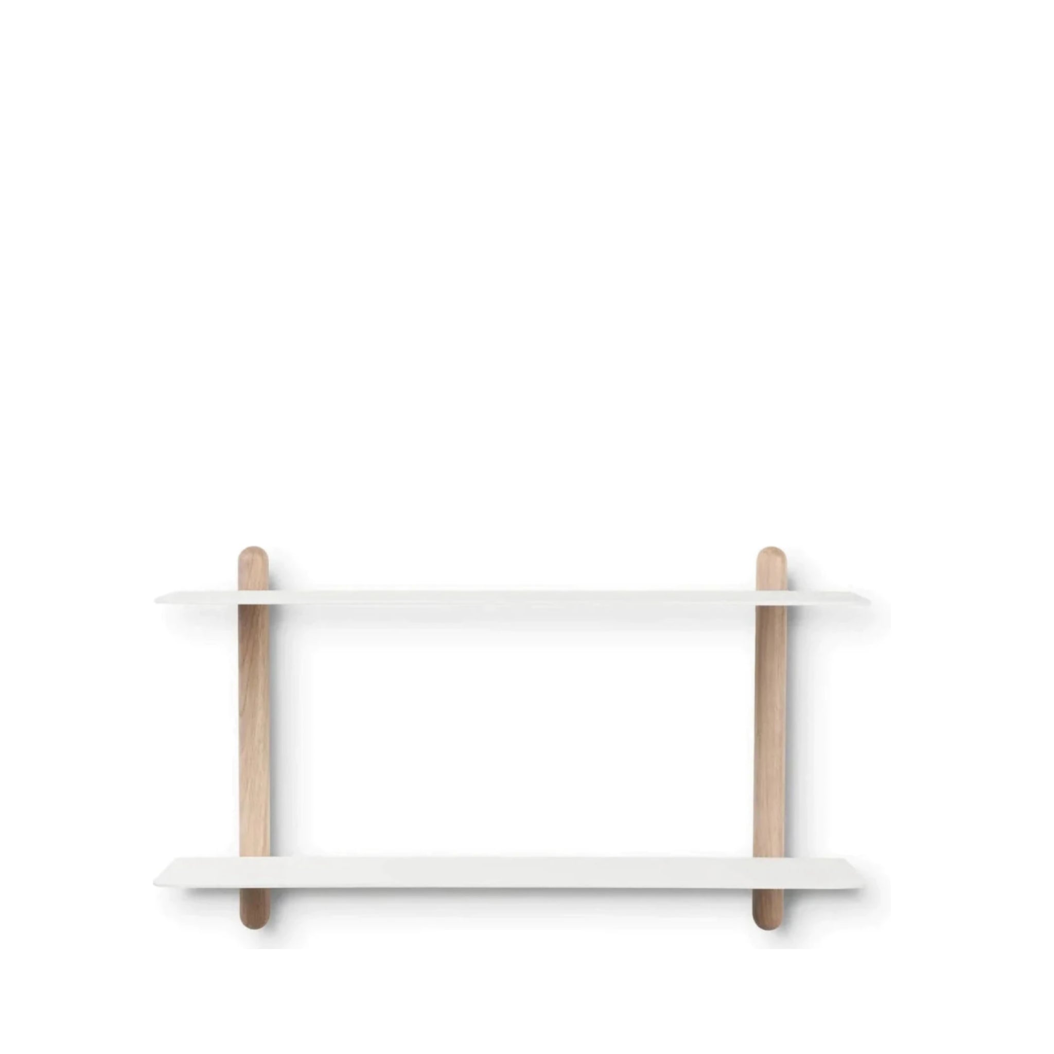 Gejst Nivo Shelf Large F - Light Oak/white Minimalist Floating Wall Shelf