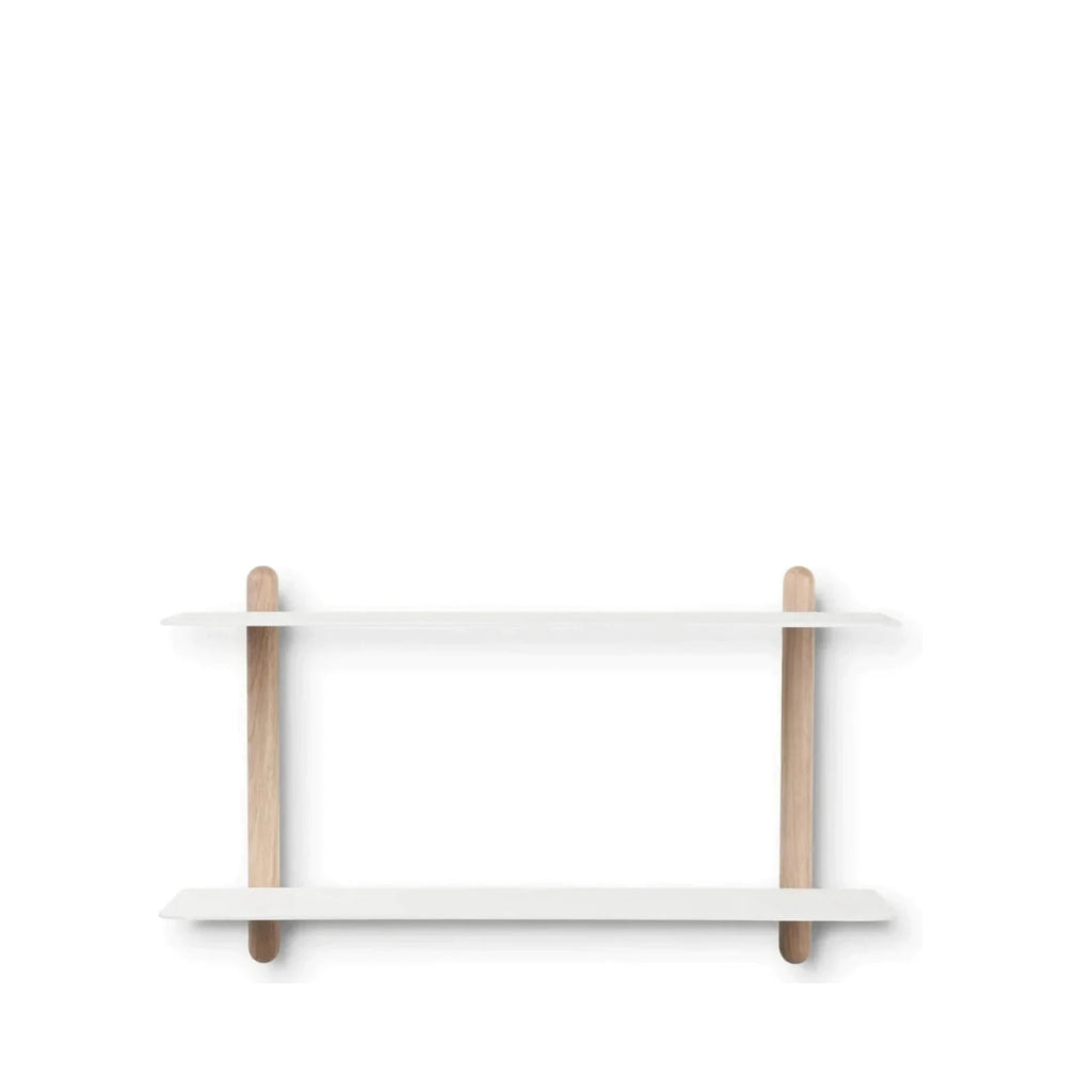 Gejst Nivo Shelf Large F - Light Oak/white Minimalist Floating Wall Shelf