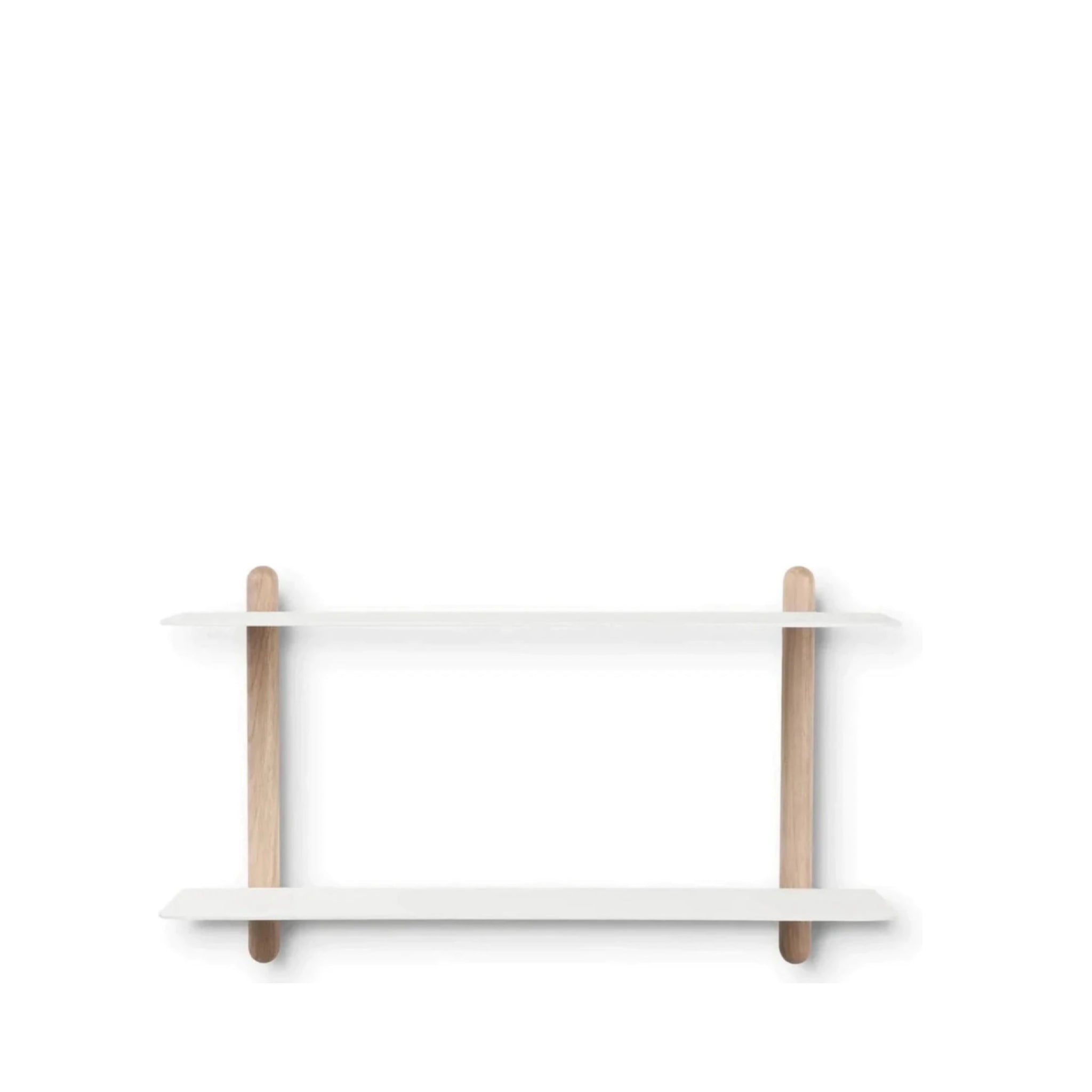 Gejst Nivo Shelf Large F - Light Oak/white Minimalist Floating Wall Shelf