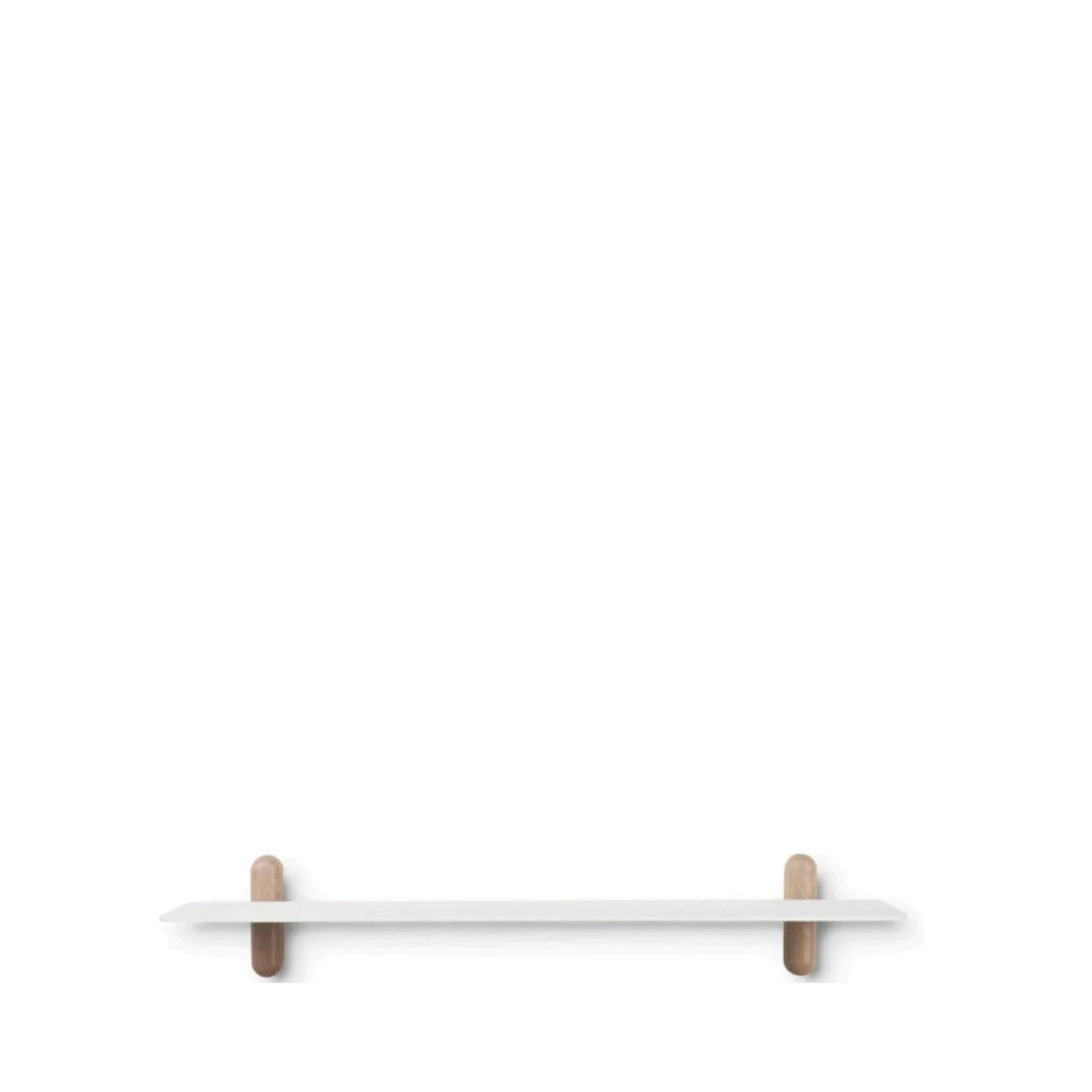 Gejst NIVO G Large Floating Wall Shelf – Light Oak & White, Minimalist