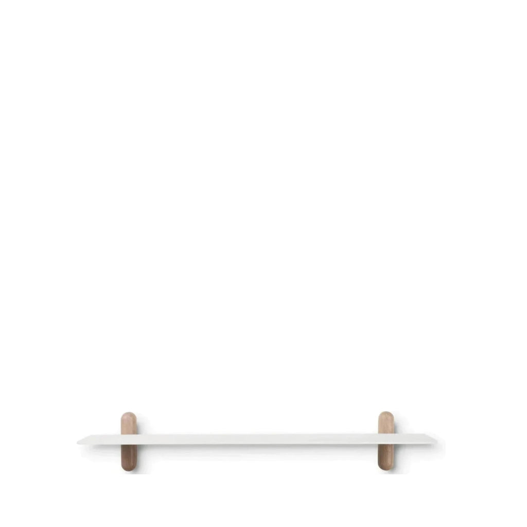 Gejst Nivo G Large Floating Wall Shelf – Light Oak & White, Minimalist