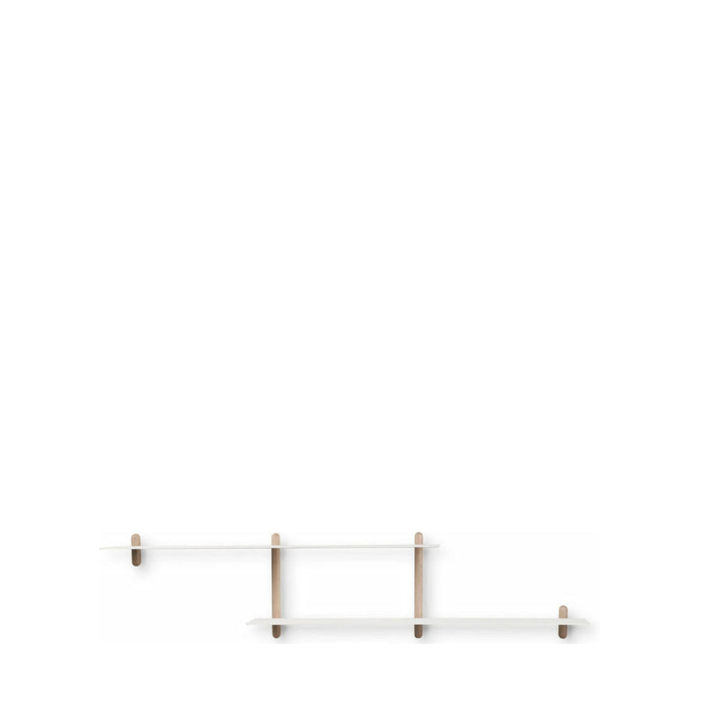 Gejst Nivo Wall Shelf H - Light Oak & White 172 Cm Minimalist Design