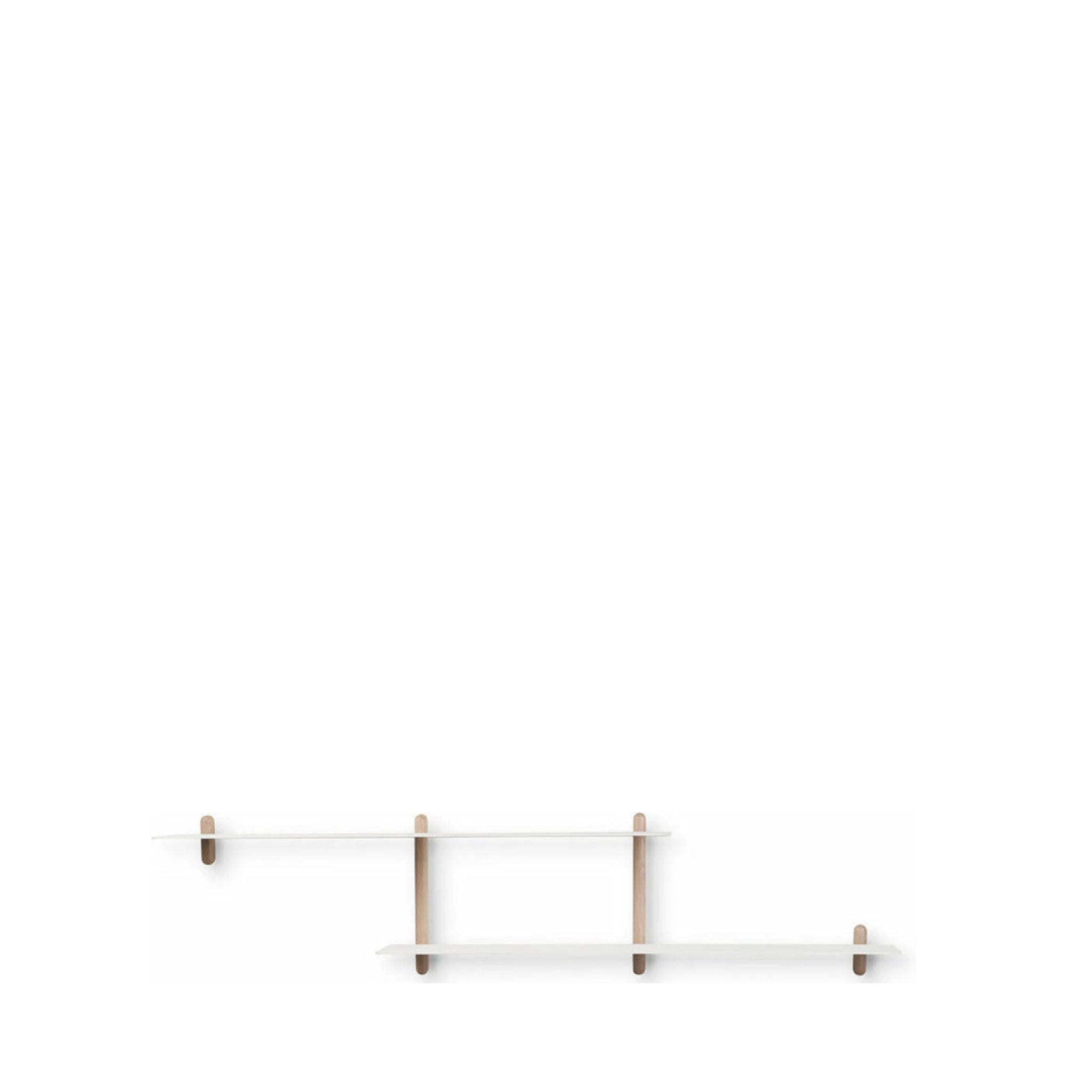 Gejst Nivo Wall Shelf H - Light Oak & White 172 Cm Minimalist Design