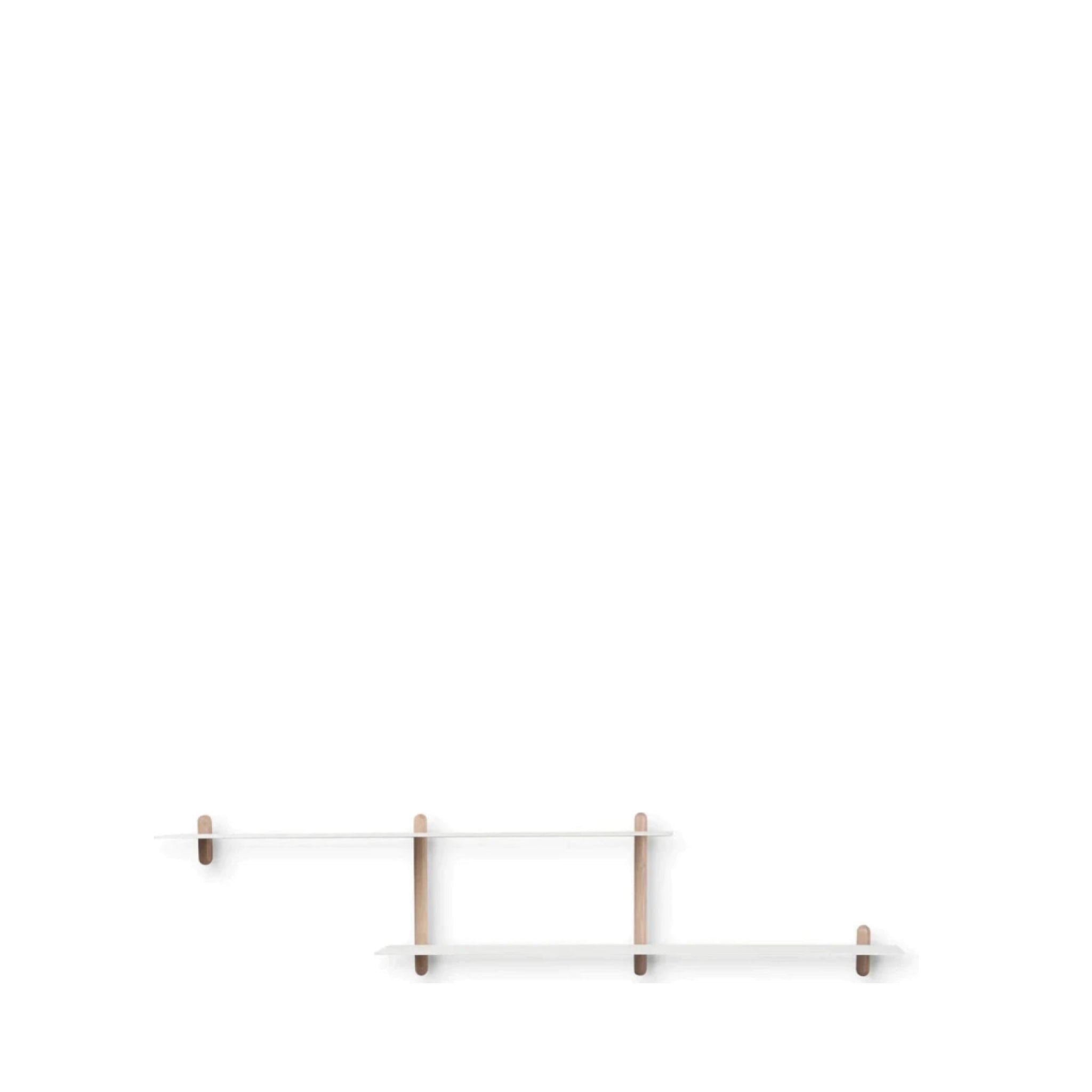 Gejst Nivo Large H Wall Shelf - Light Oak/white, 169.5x25x38.5 Cm