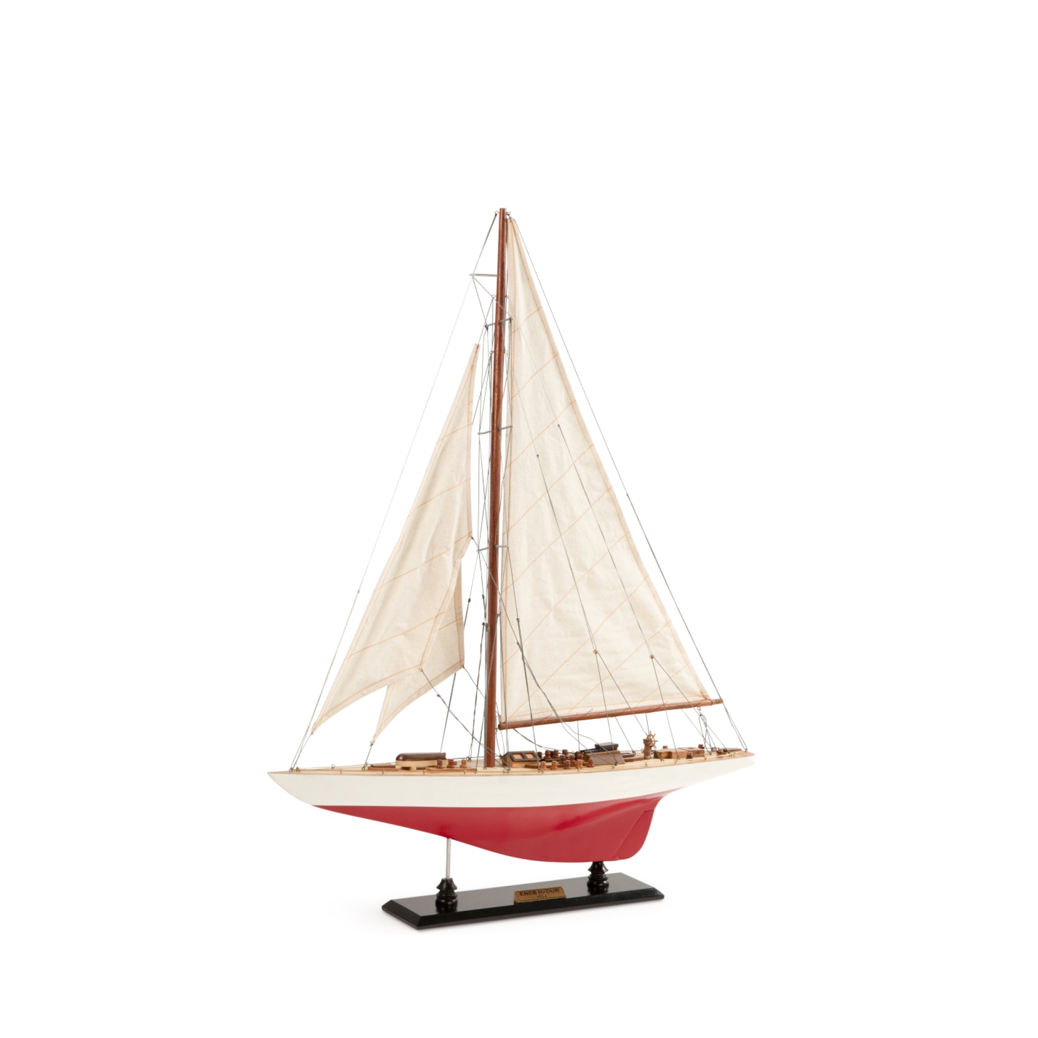Authentic Models Endeavour L60 Sailing Ship Model, Red/white