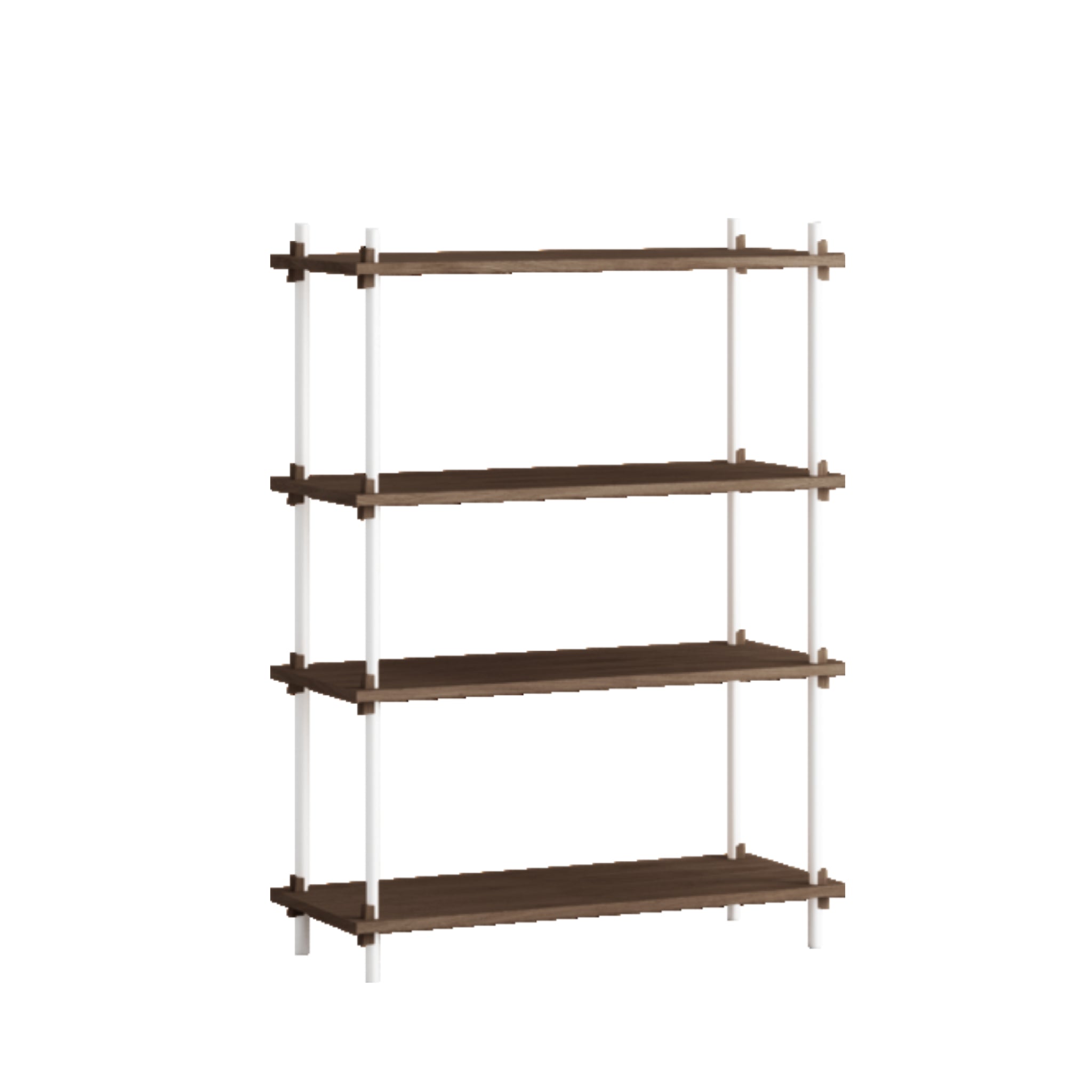 Customizable Moebe Shelving System in Smoked Oak & White - 115cm Height