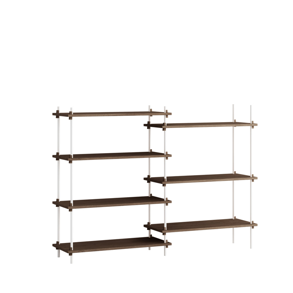 Customizable Moebe Shelving System in Smoked Oak & White - 115cm Height