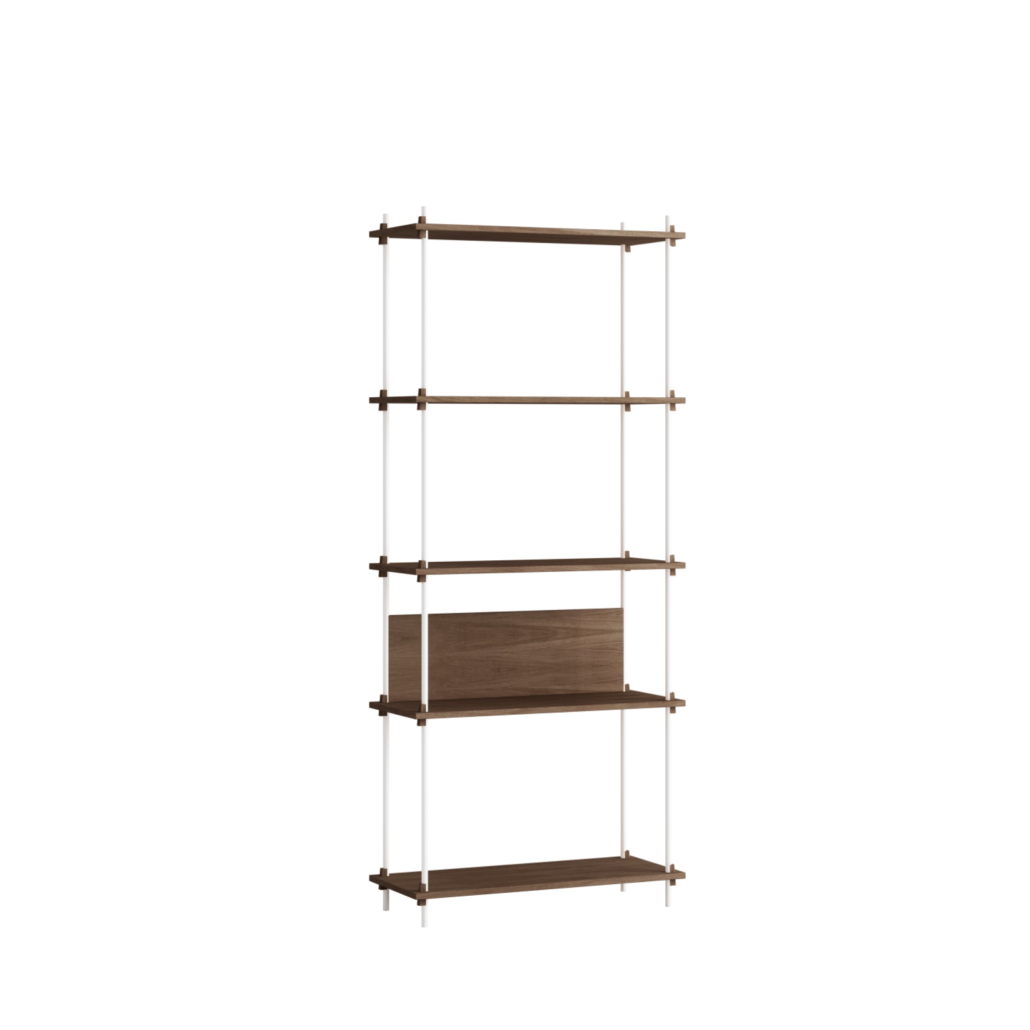 Customizable Moebe Shelving System in Smoked Oak & White - 200cm High