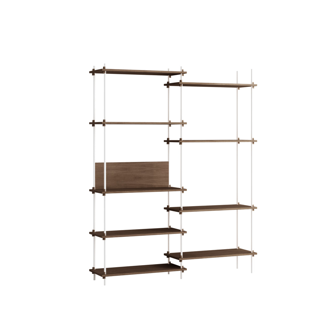 Customizable Moebe Shelving System in Smoked Oak & White - 200cm High
