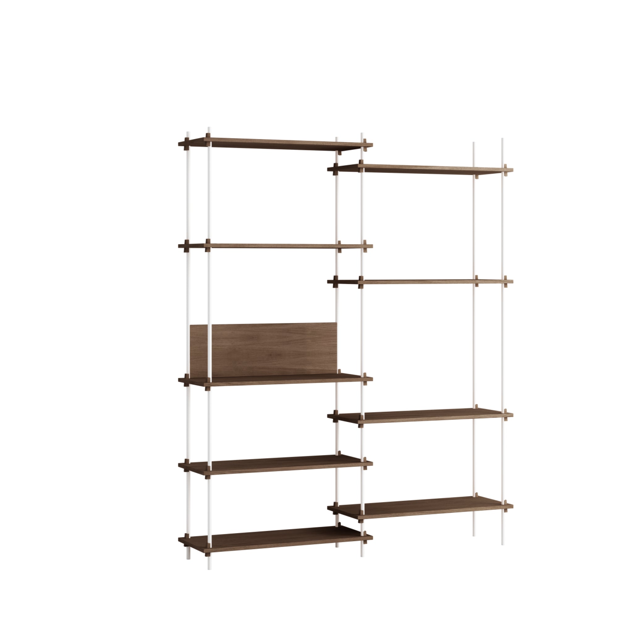 Customizable Moebe Shelving System in Smoked Oak & White - 200cm High