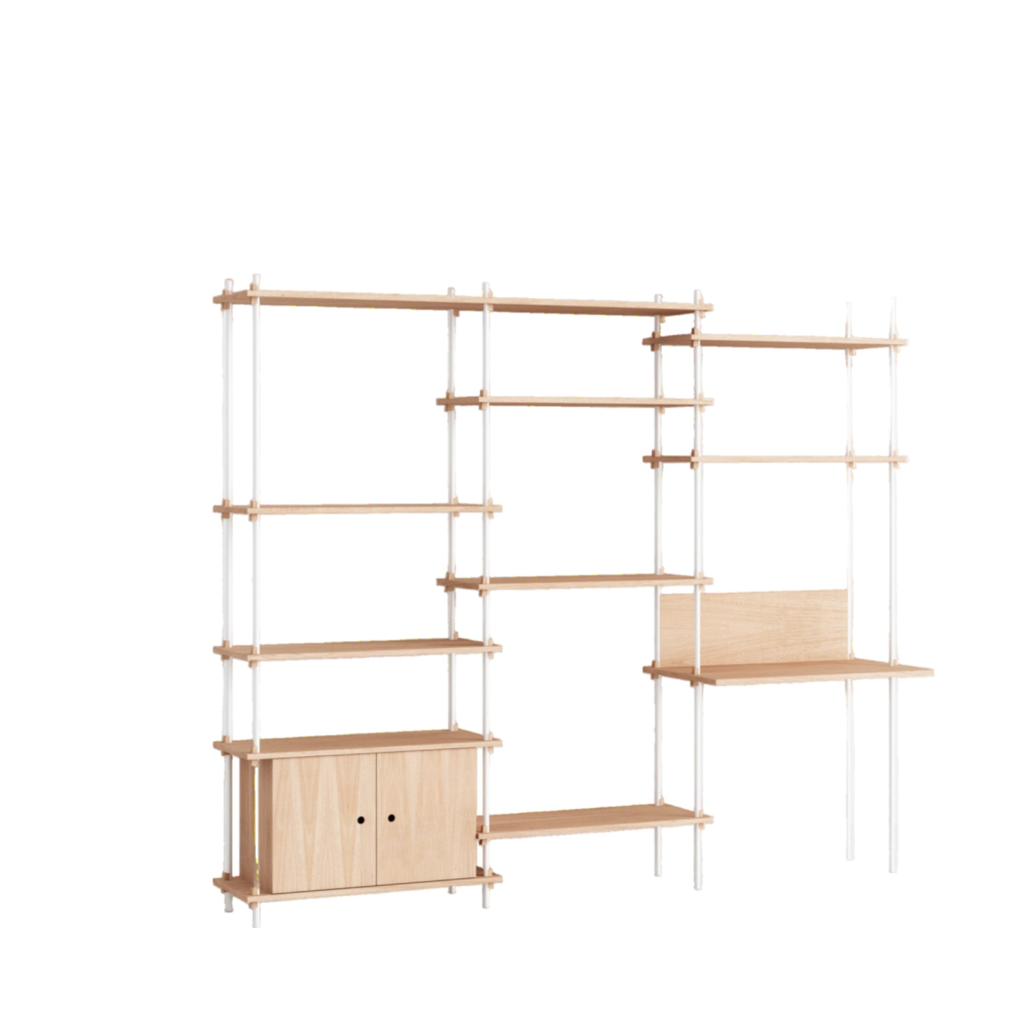 Customizable Moebe Shelving System S.200.3.D in Oak/White - Versatile Design
