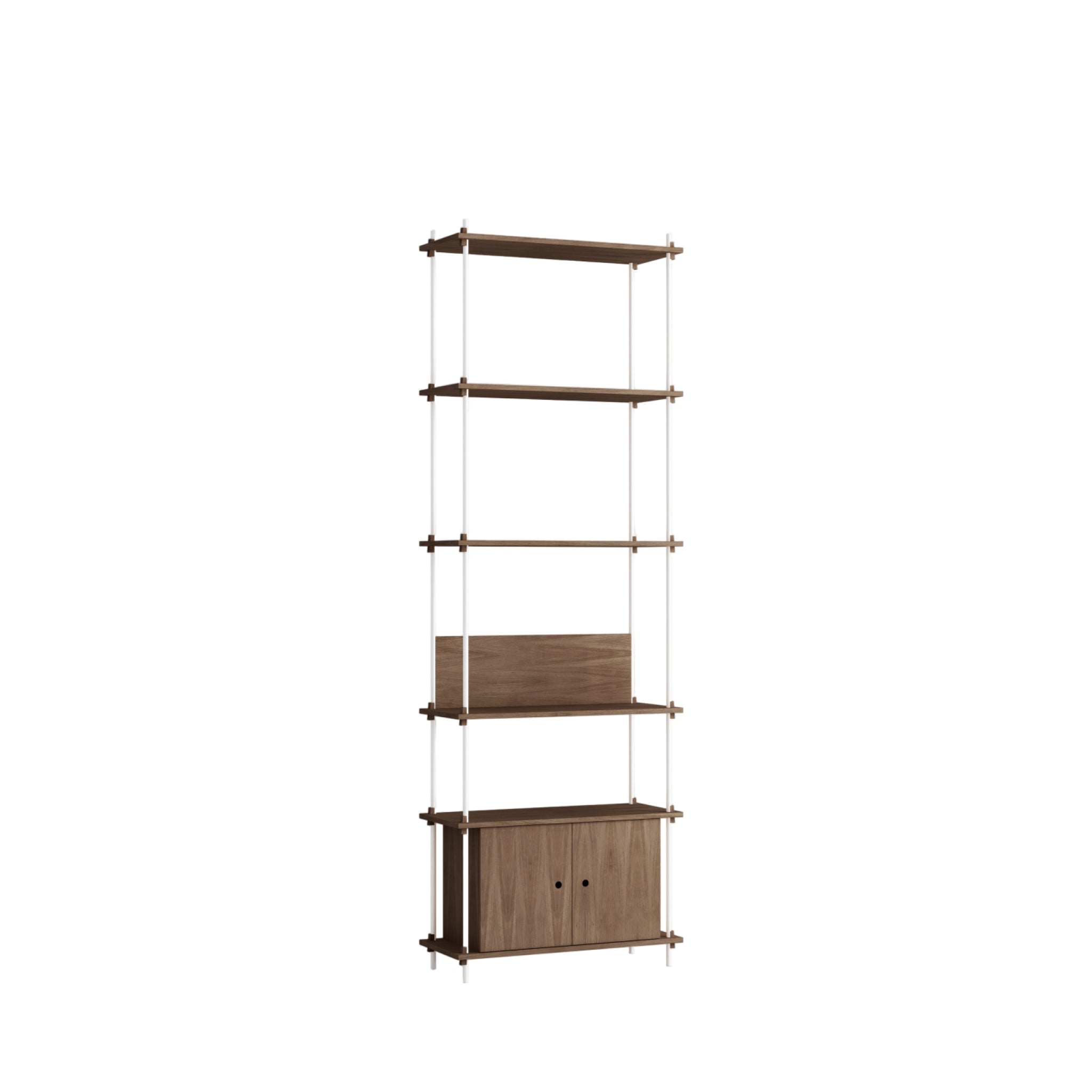 Customizable Moebe Shelving System in Smoked Oak & White - 255cm Height