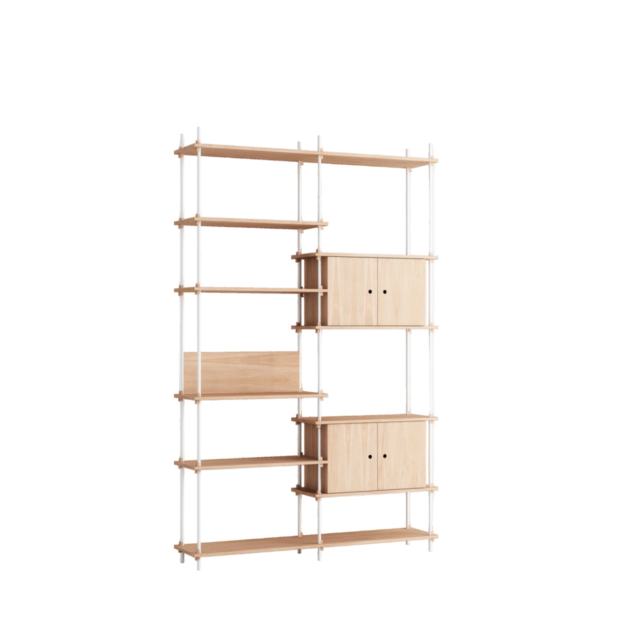 Customizable Moebe Shelving System in Oak/White - Versatile Home Solution
