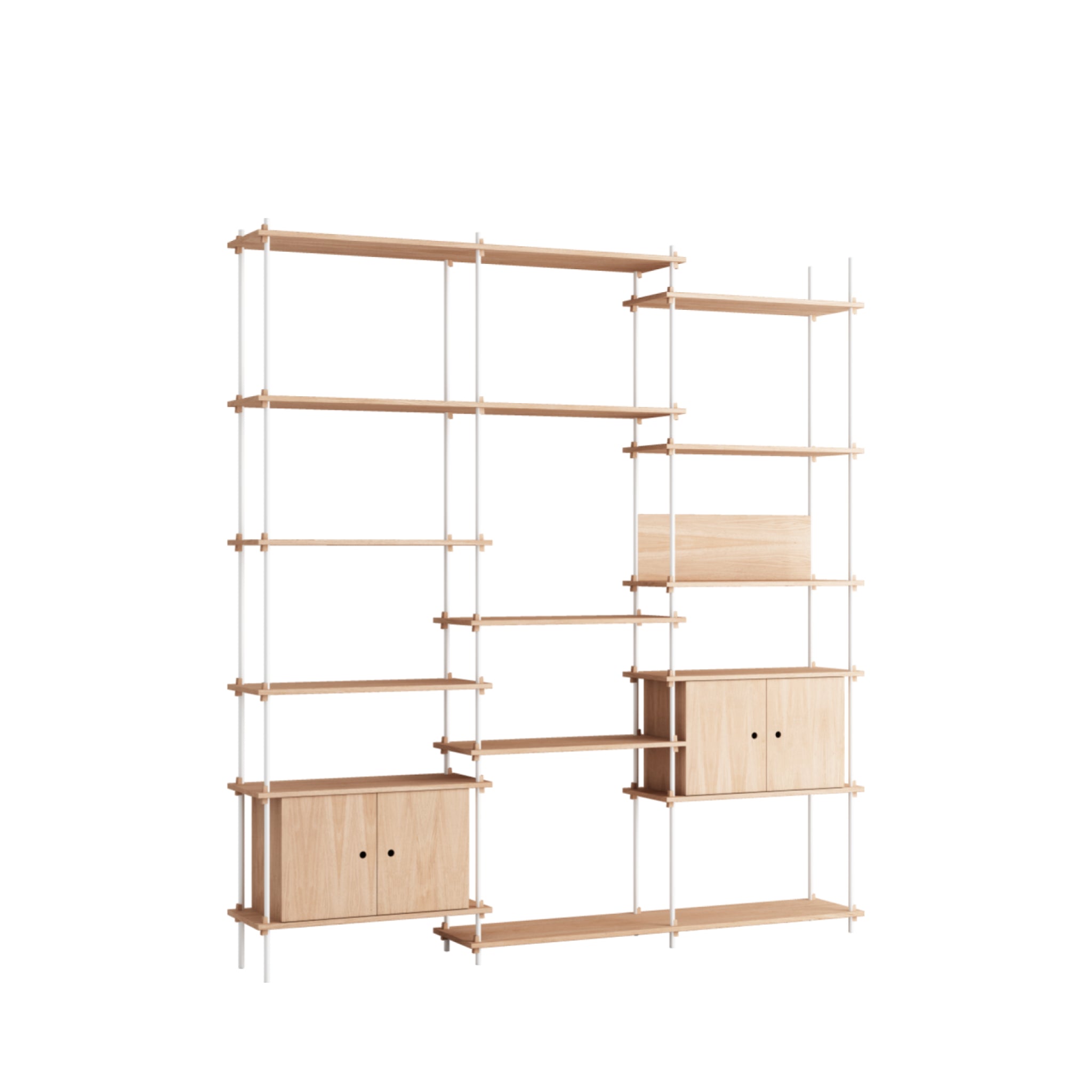 Customizable Moebe Shelving System in Oak/White - Versatile Home Solution