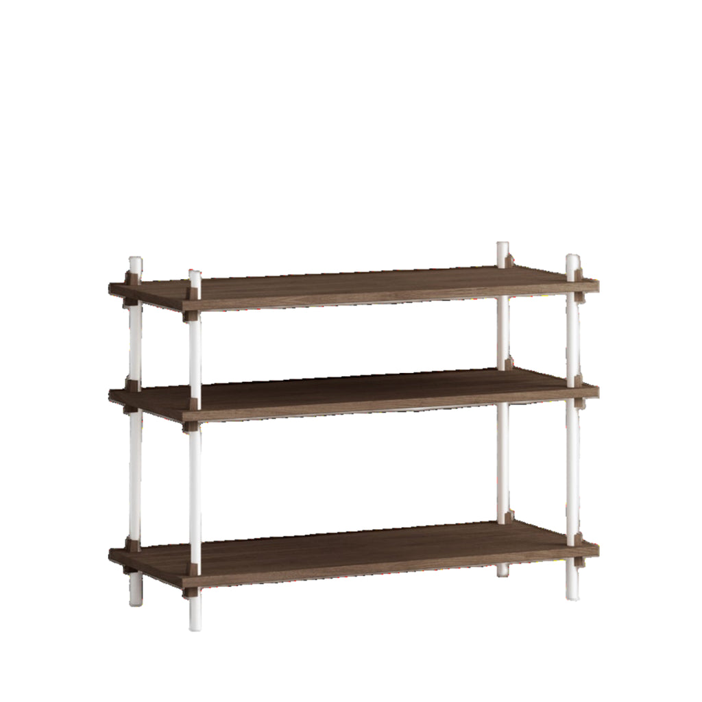 Customizable Moebe Shelving System in Smoked Oak & White - 65x86x35 cm