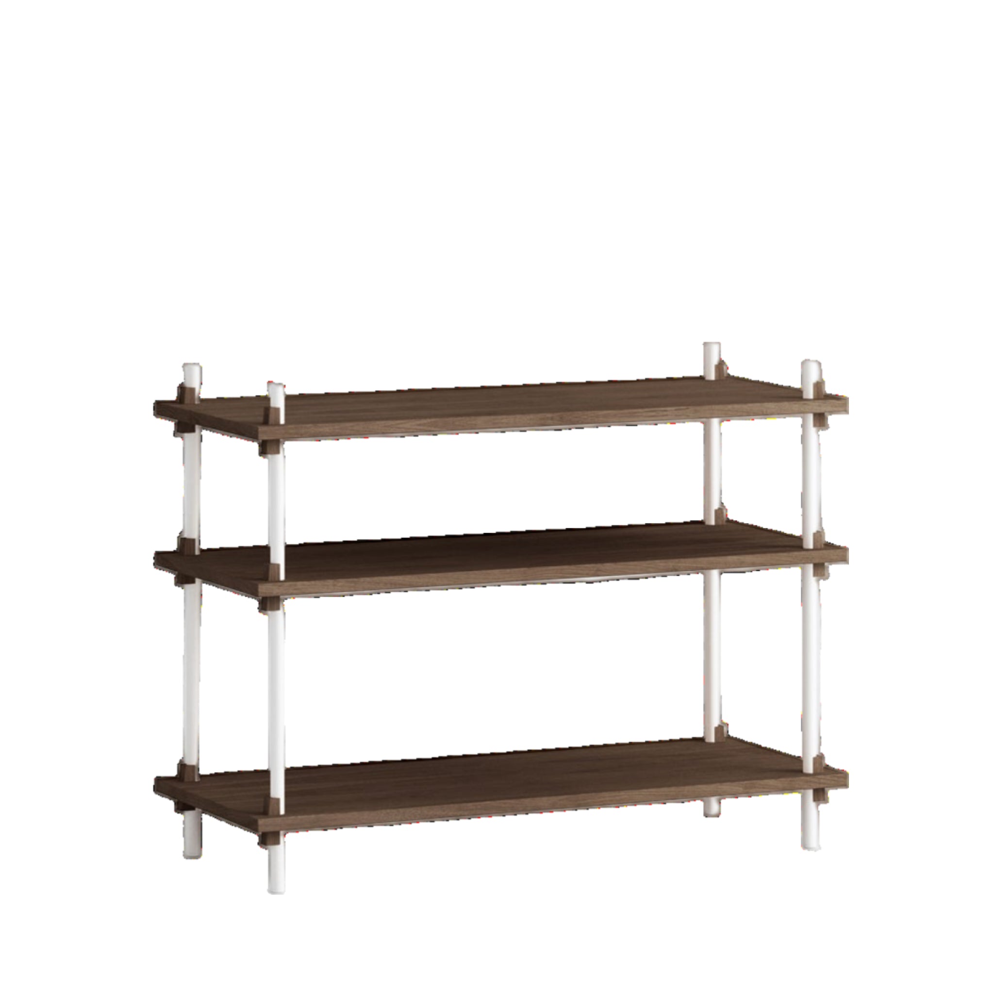 Customizable Moebe Shelving System in Smoked Oak & White - 65x86x35 cm