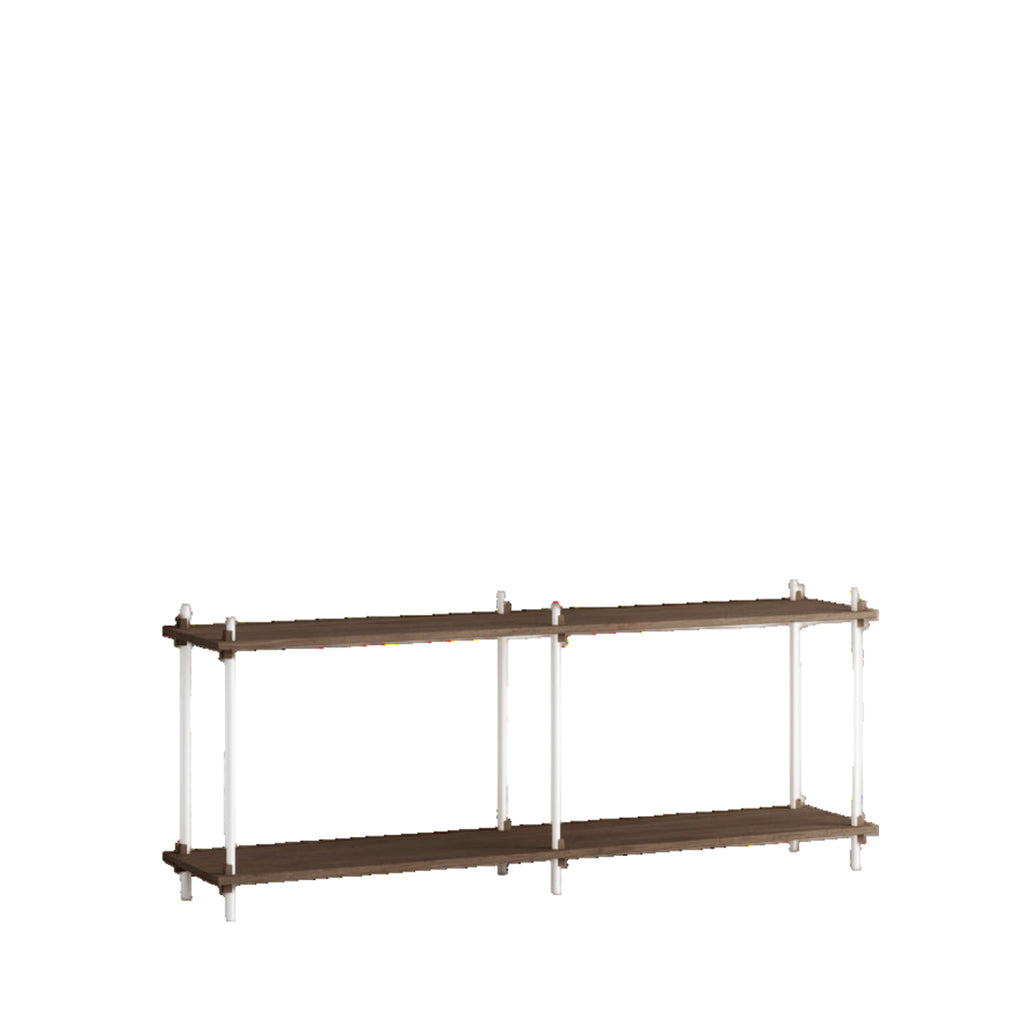 Customizable Moebe Shelving System in Smoked Oak & White - 65x163x35 cm